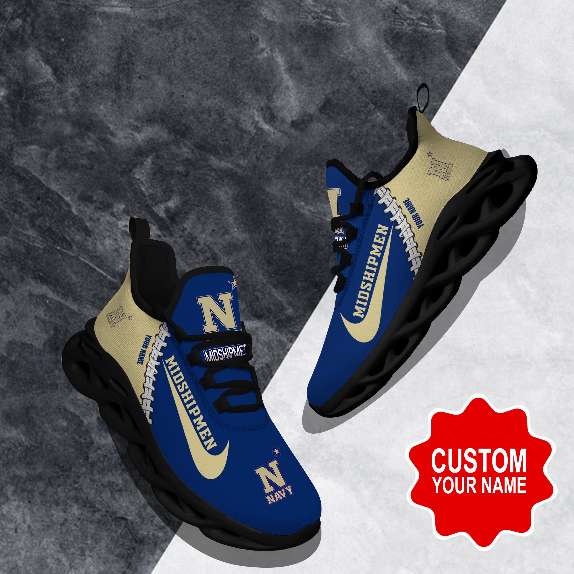 Navy Midshipmen Max Soul Shoes Sneakers For Men And Women