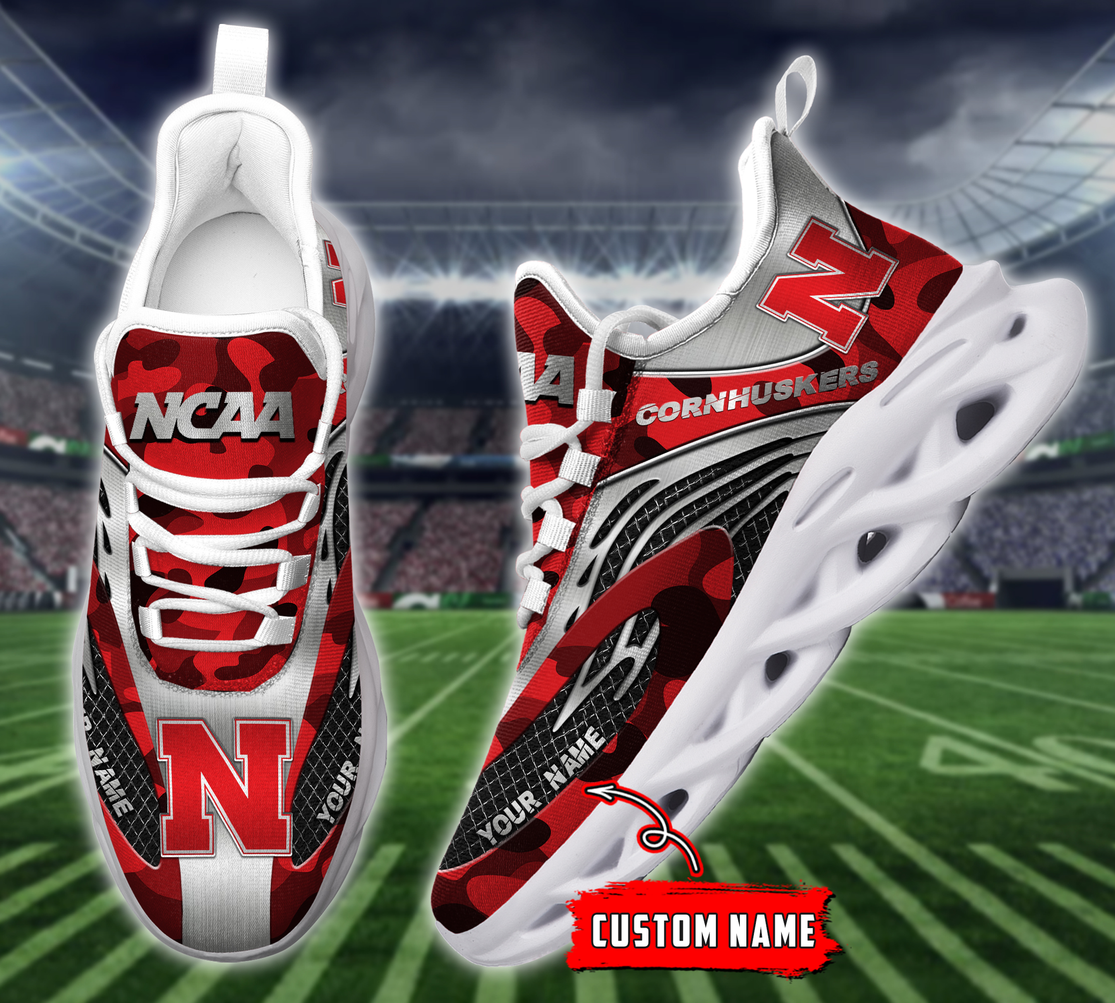 Nebraska Cornhuskers NCAA Max Soul Shoes Sneakers For Men And Women