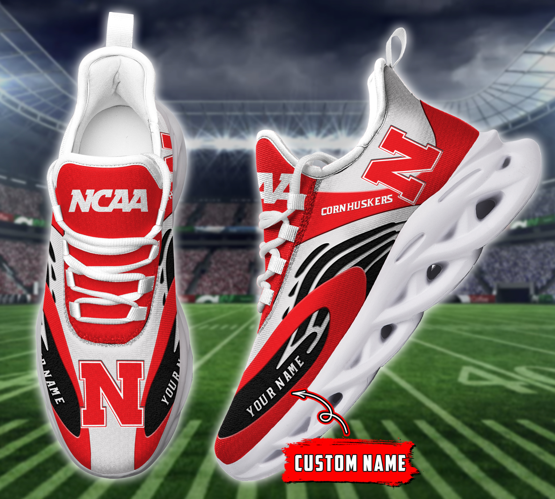 Nebraska Cornhuskers NCAA Max Soul Shoes Sneakers For Men And Women