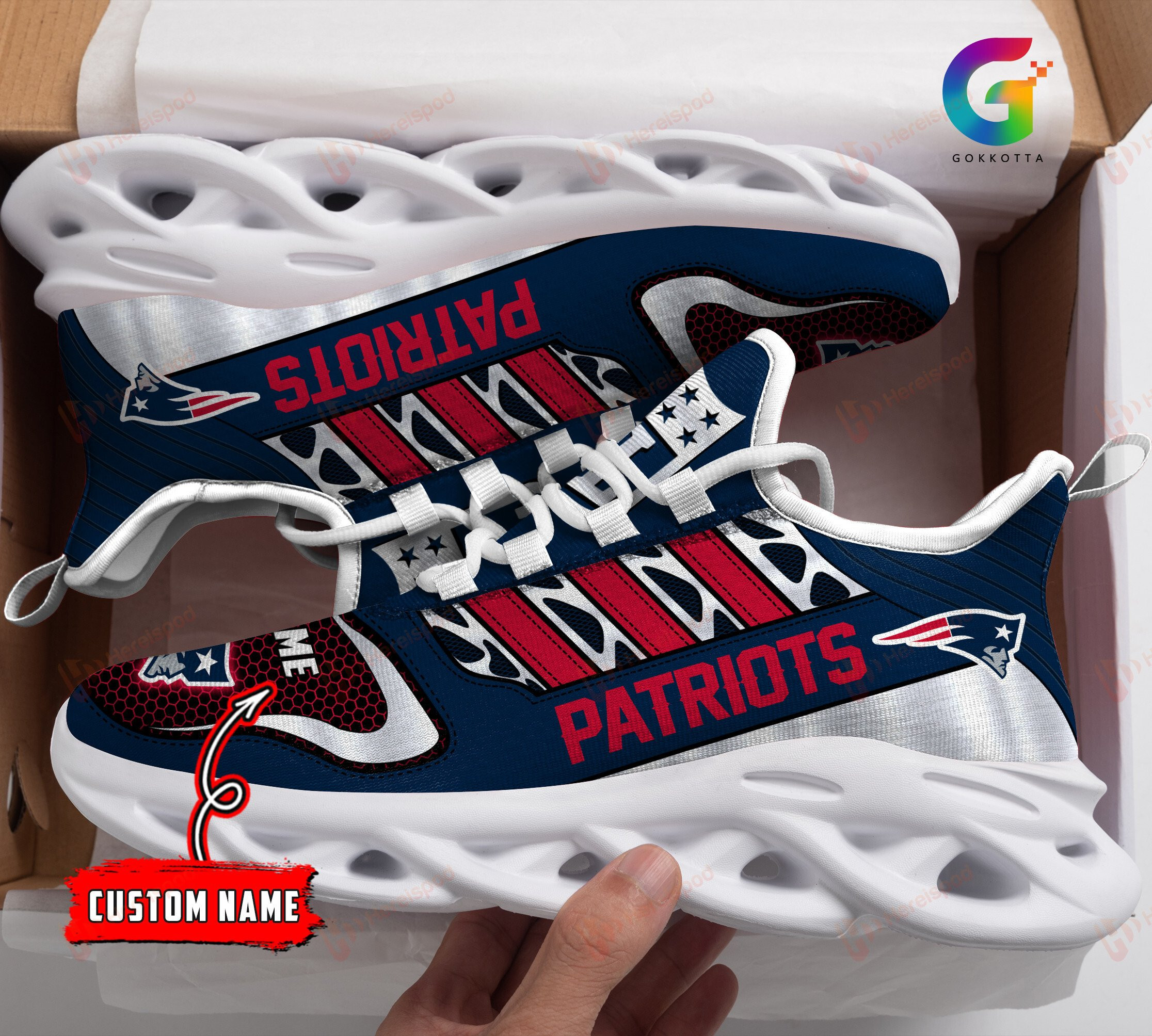 New England Patriots NFL Max Soul Shoes Sneakers For Men And Women