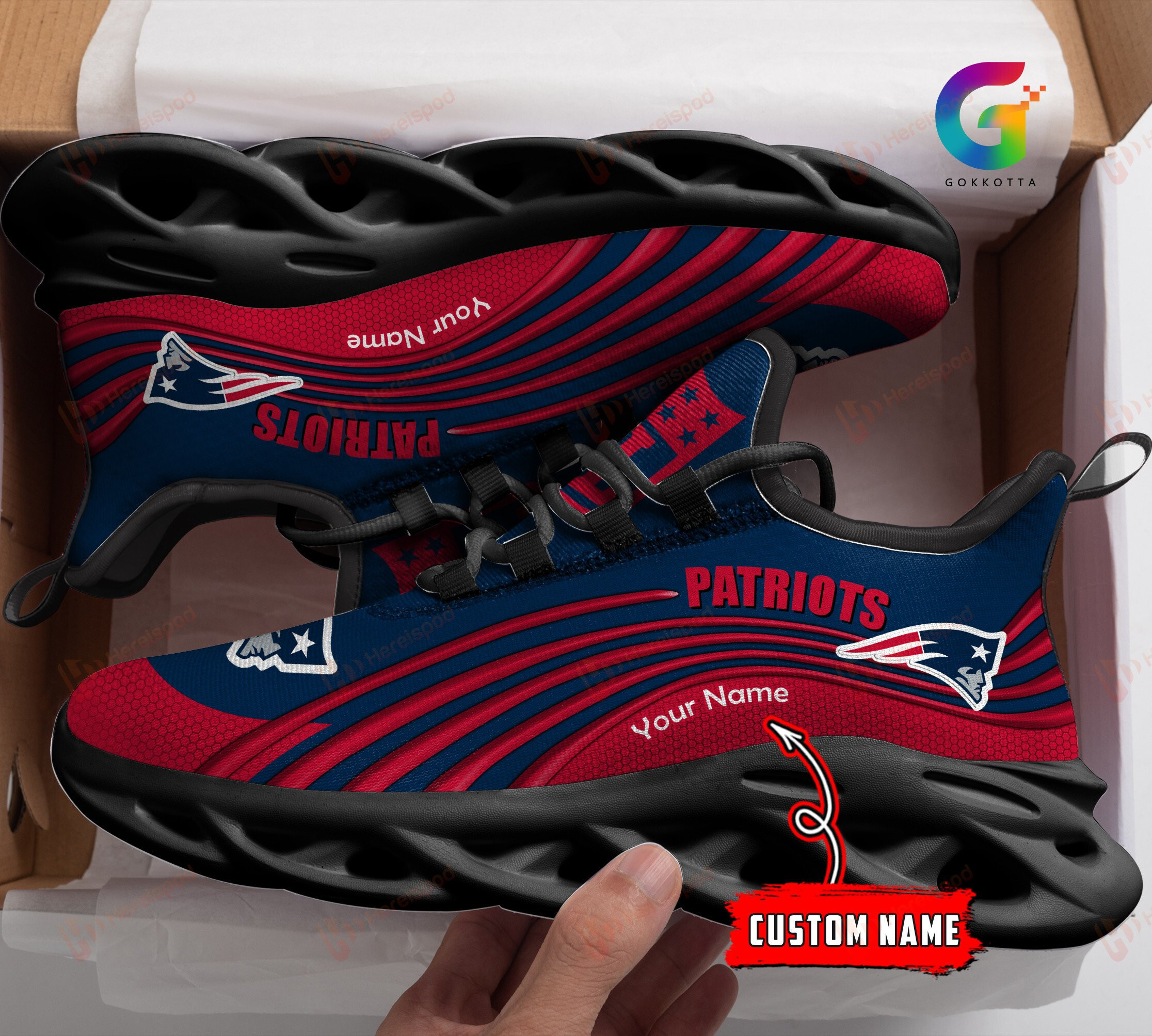 New England Patriots NFL Max Soul Shoes Sneakers For Men And Women