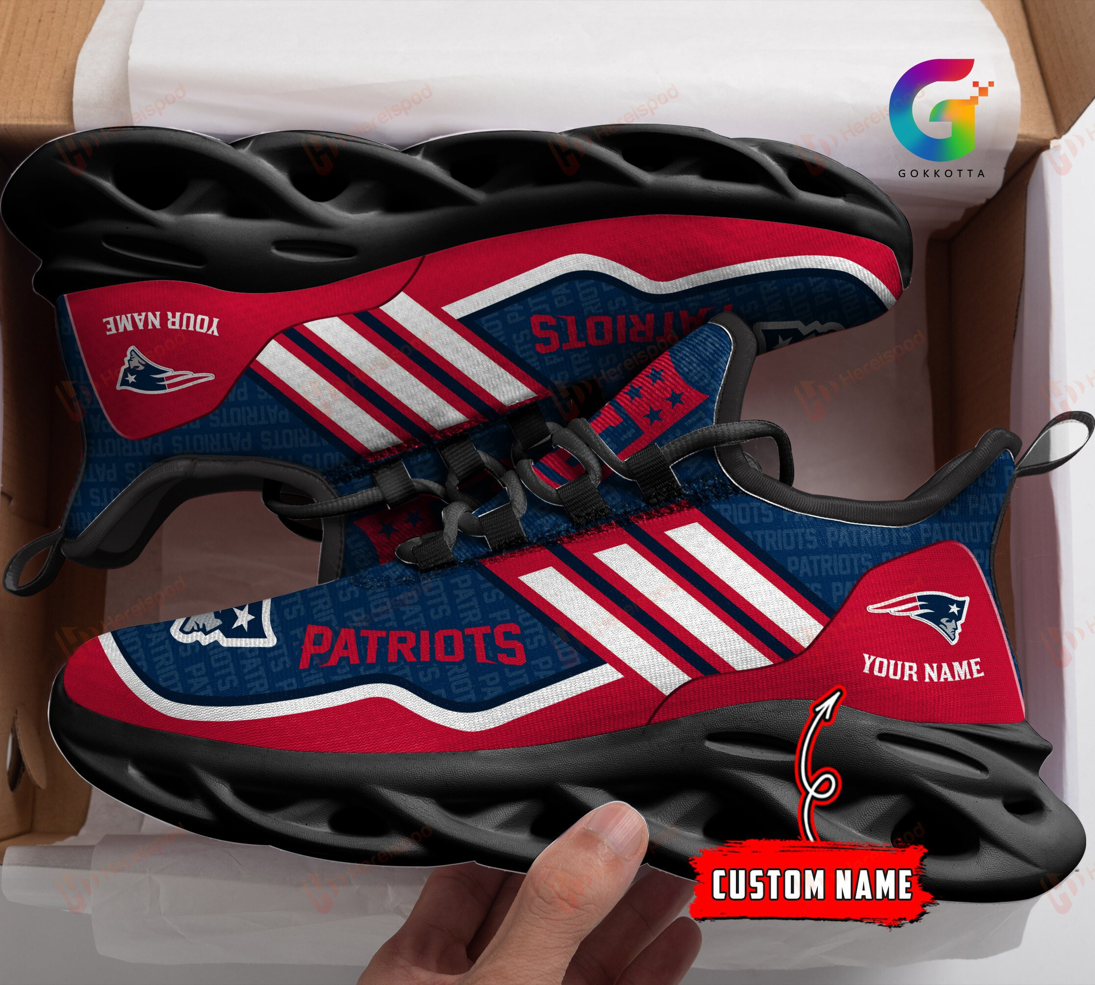 New England Patriots NFL Max Soul Shoes Sneakers For Men And Women