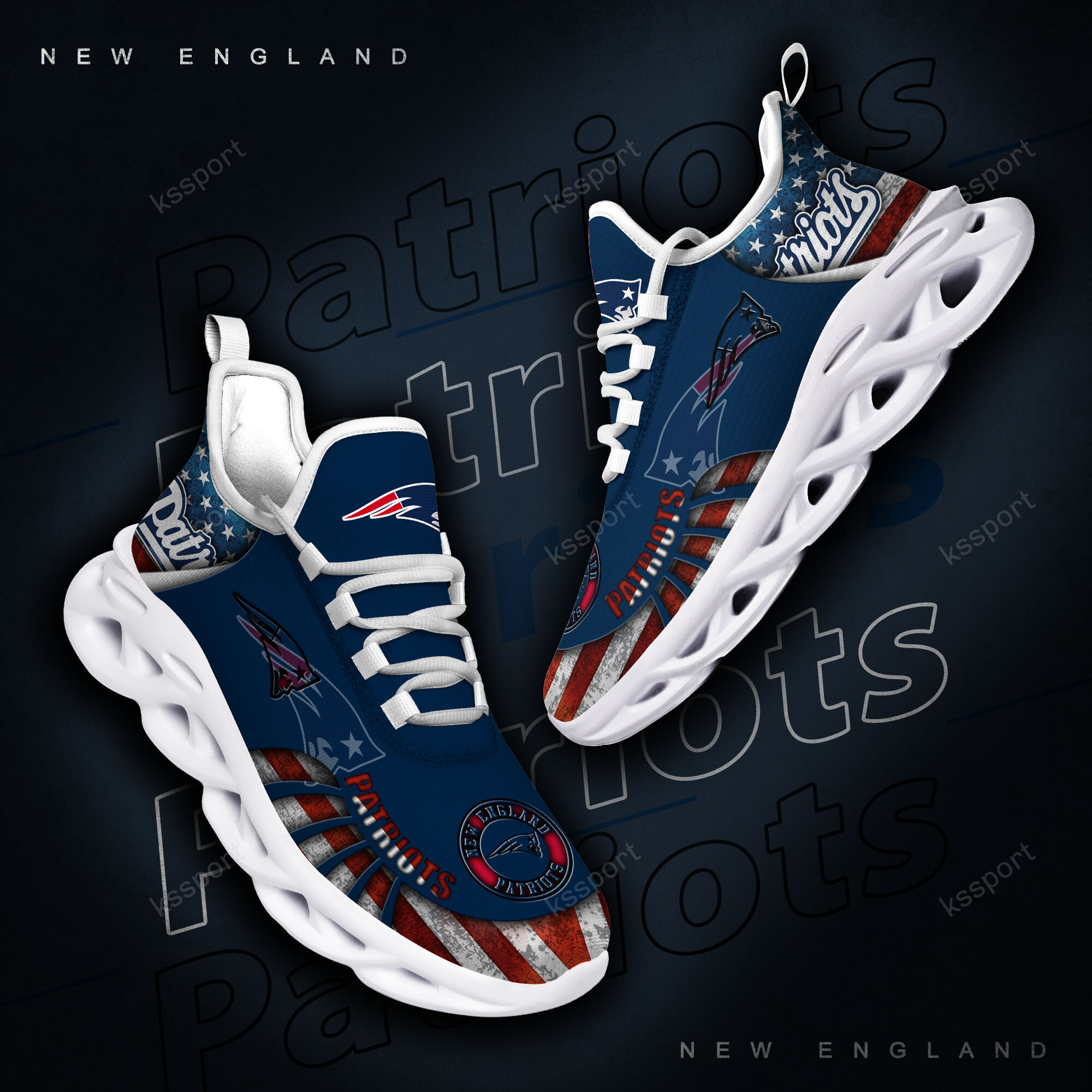 New England Patriots NFL Max Soul Shoes Sneakers For Men And Women