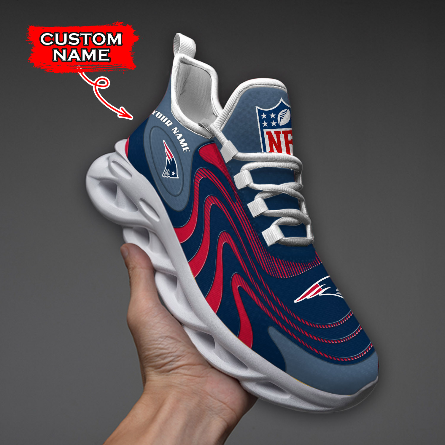 New England Patriots NFL Max Soul Shoes Sneakers For Men And Women