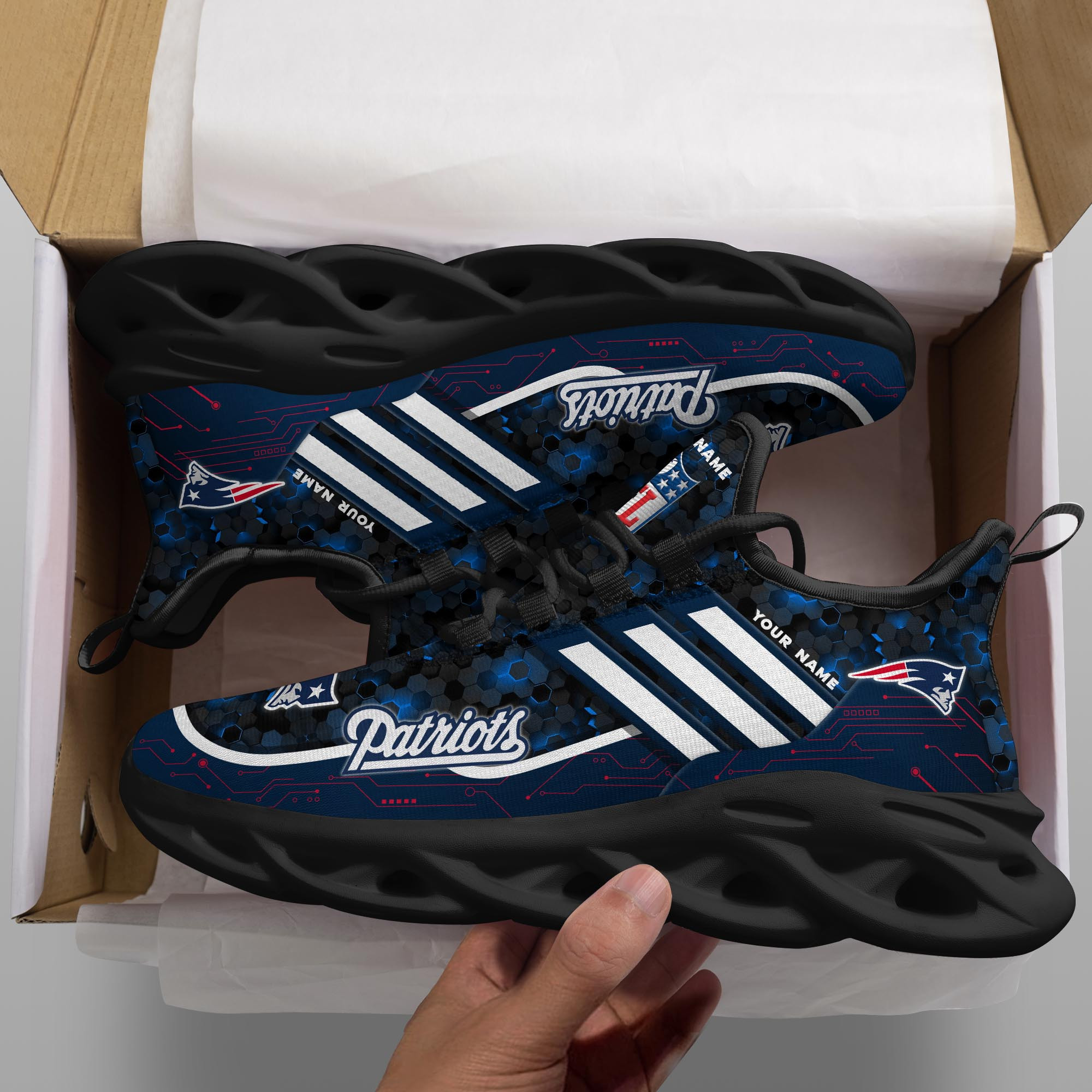 New England Patriots NFL Max Soul Shoes Sneakers For Men And Women