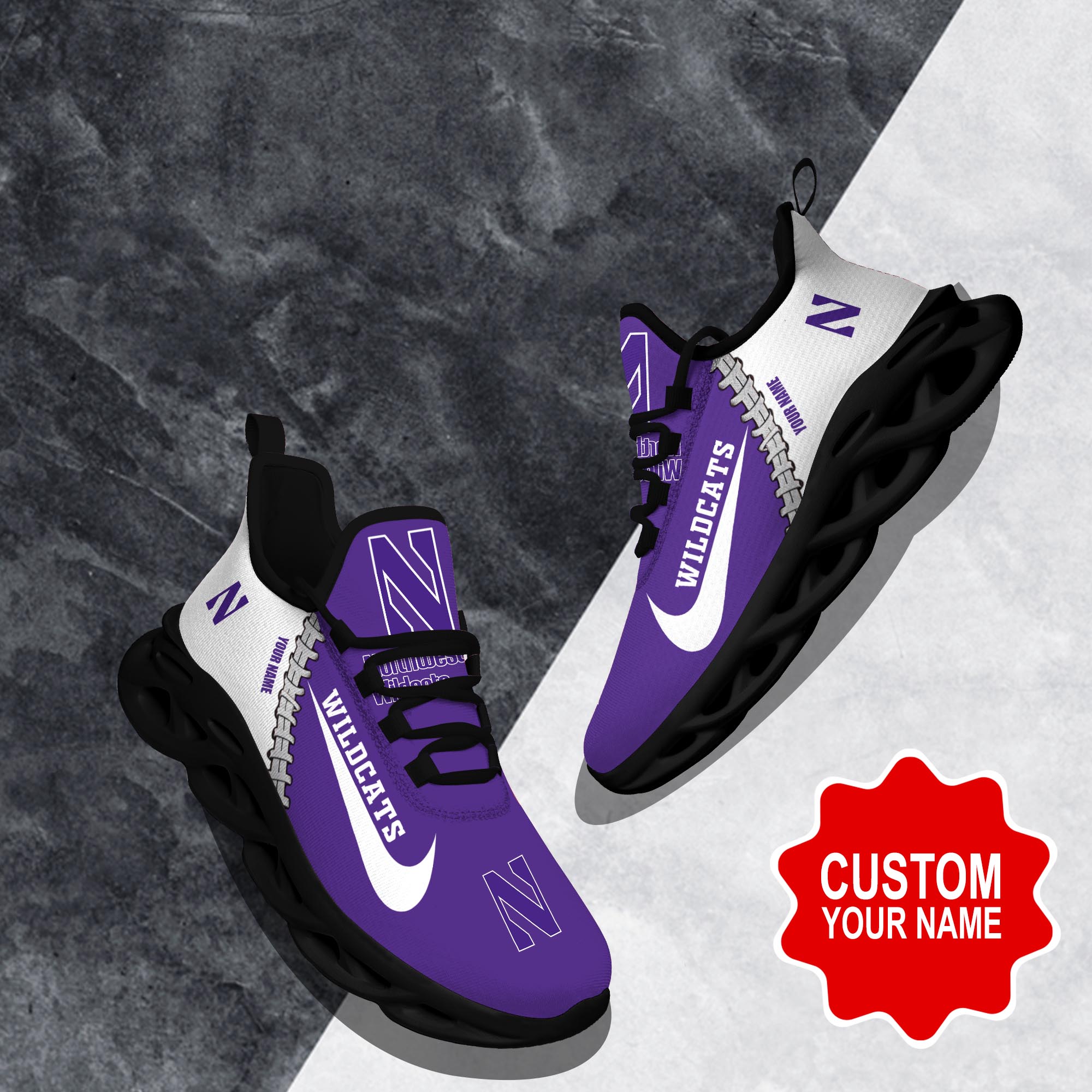 Northwestern Wildcats Max Soul Shoes Sneakers For Men And Women