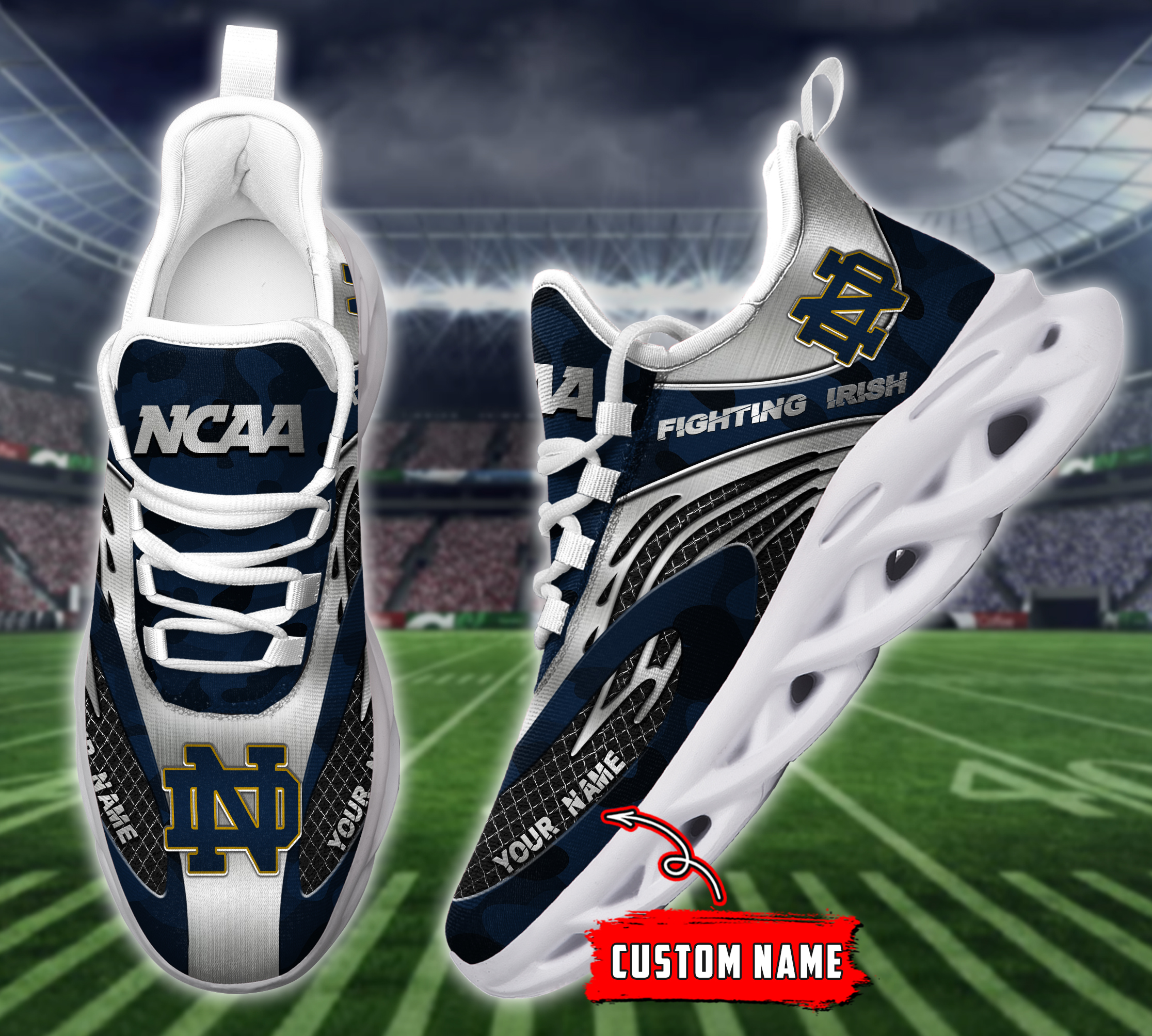 Notre Dame Fighting Irish NCAA Max Soul Shoes Sneakers For Men And Women