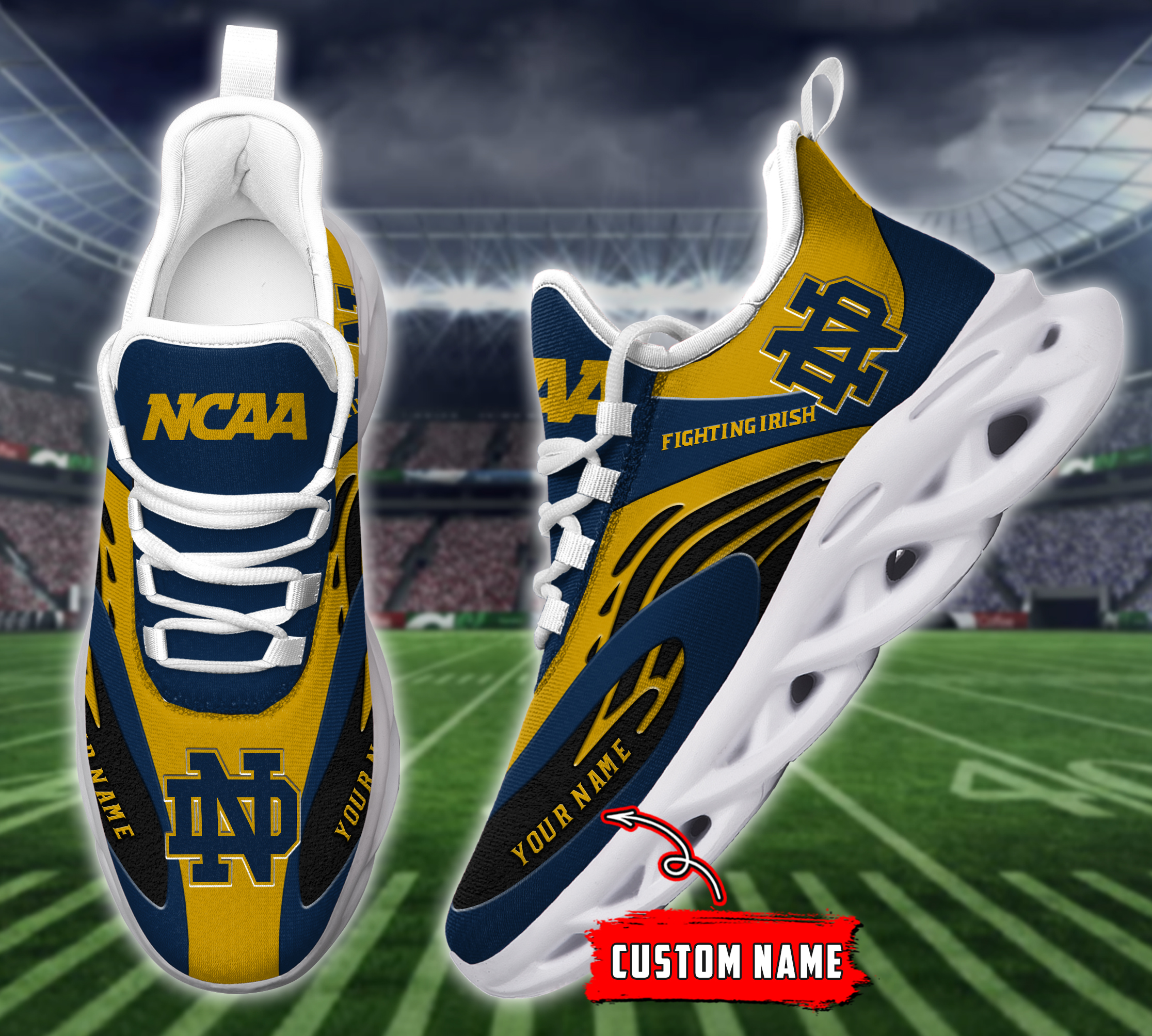 Notre Dame Fighting Irish NCAA Max Soul Shoes Sneakers For Men And Women