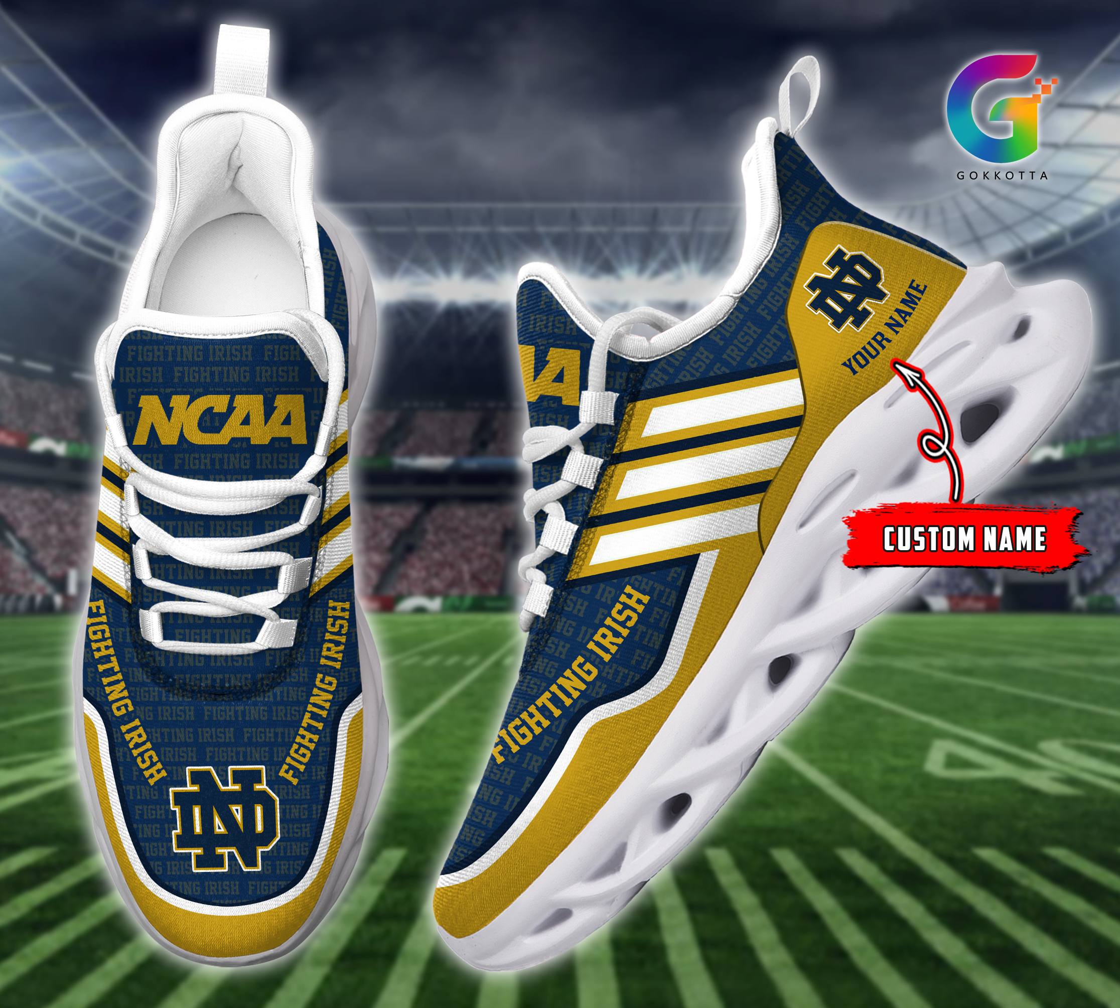 Notre Dame Fighting Irish NCAA Max Soul Shoes Sneakers For Men And Women