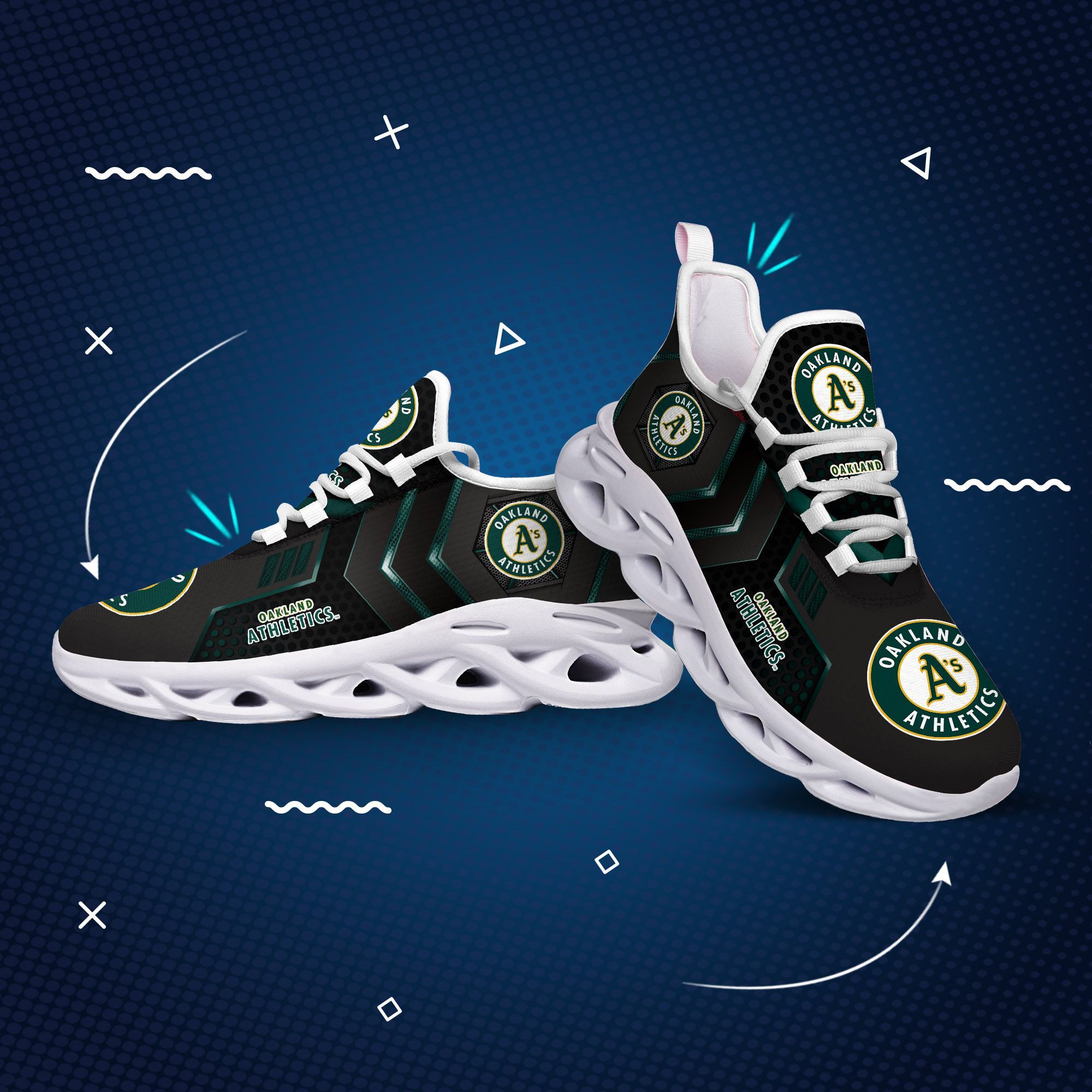 Oakland Athletics Max Soul Shoes Sneakers For Men And Women