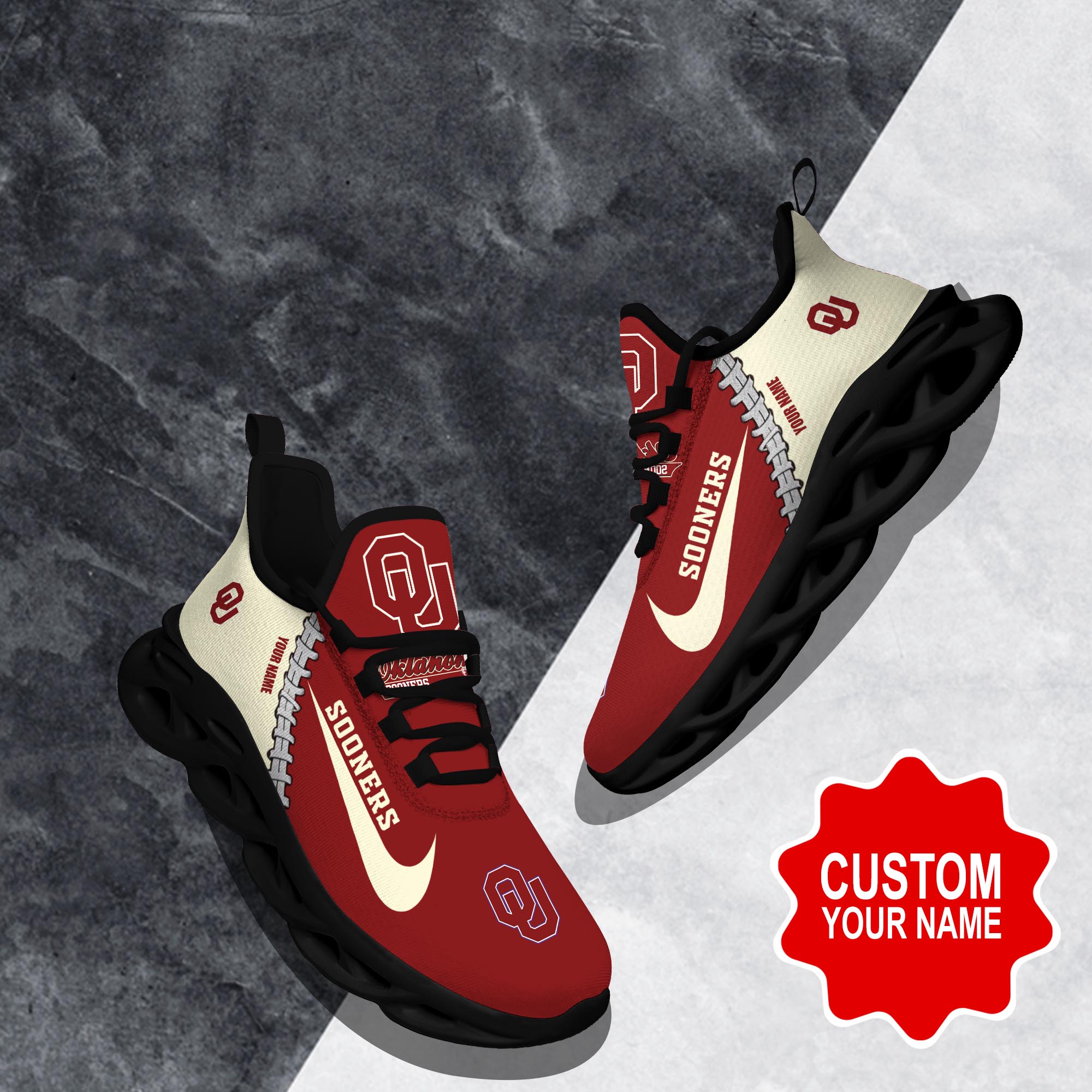 Oklahoma Sooners Max Soul Shoes Sneakers For Men And Women