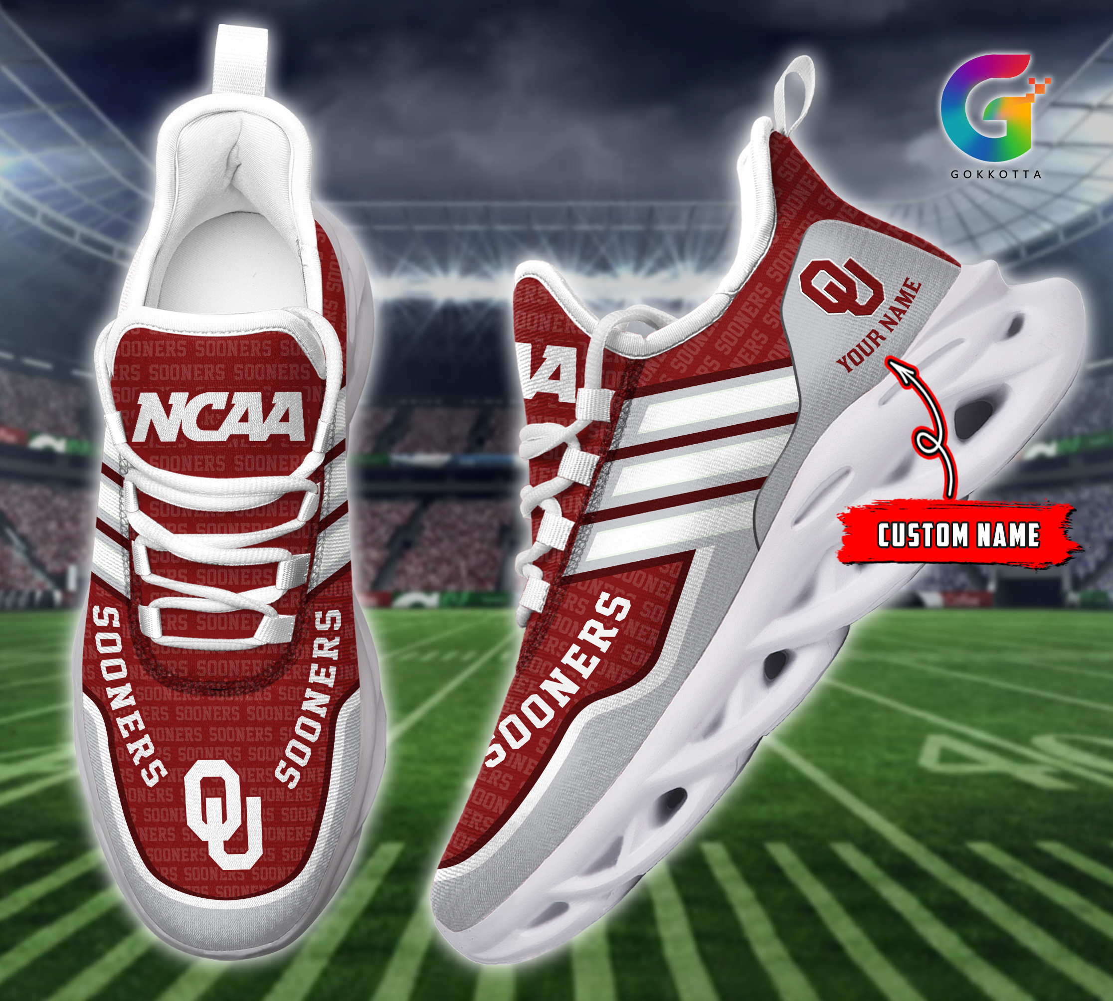 Oklahoma Sooners NCAA Max Soul Shoes Sneakers For Men And Women
