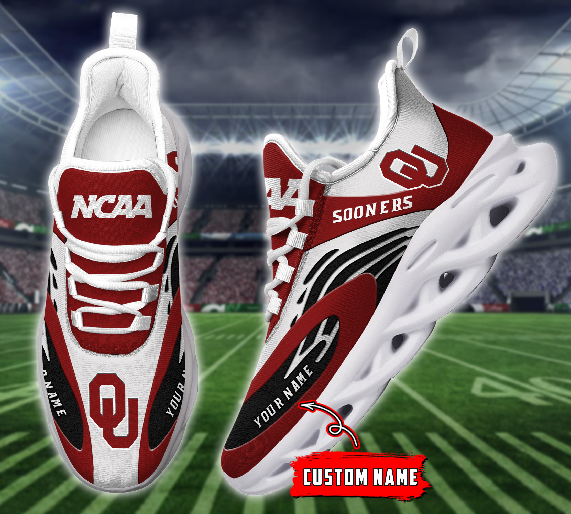 Oklahoma Sooners NCAA Max Soul Shoes Sneakers For Men And Women