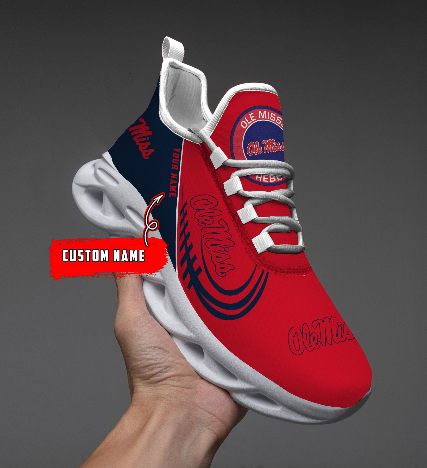 Ole Miss Rebels NCAA Max Soul Shoes Sneakers For Men And Women