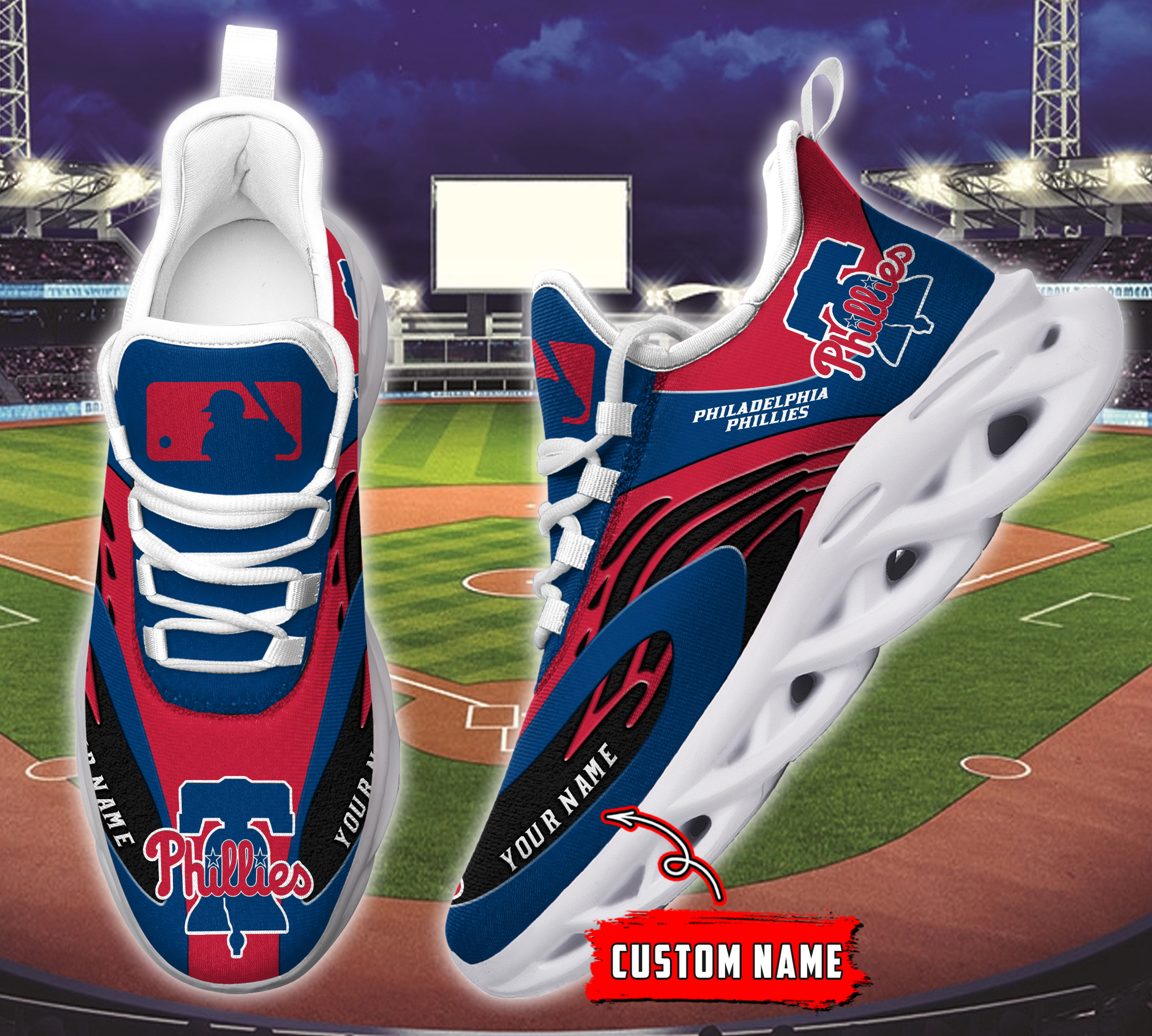 Philadelphia Phillies MLB Max Soul Shoes Sneakers For Men And Women
