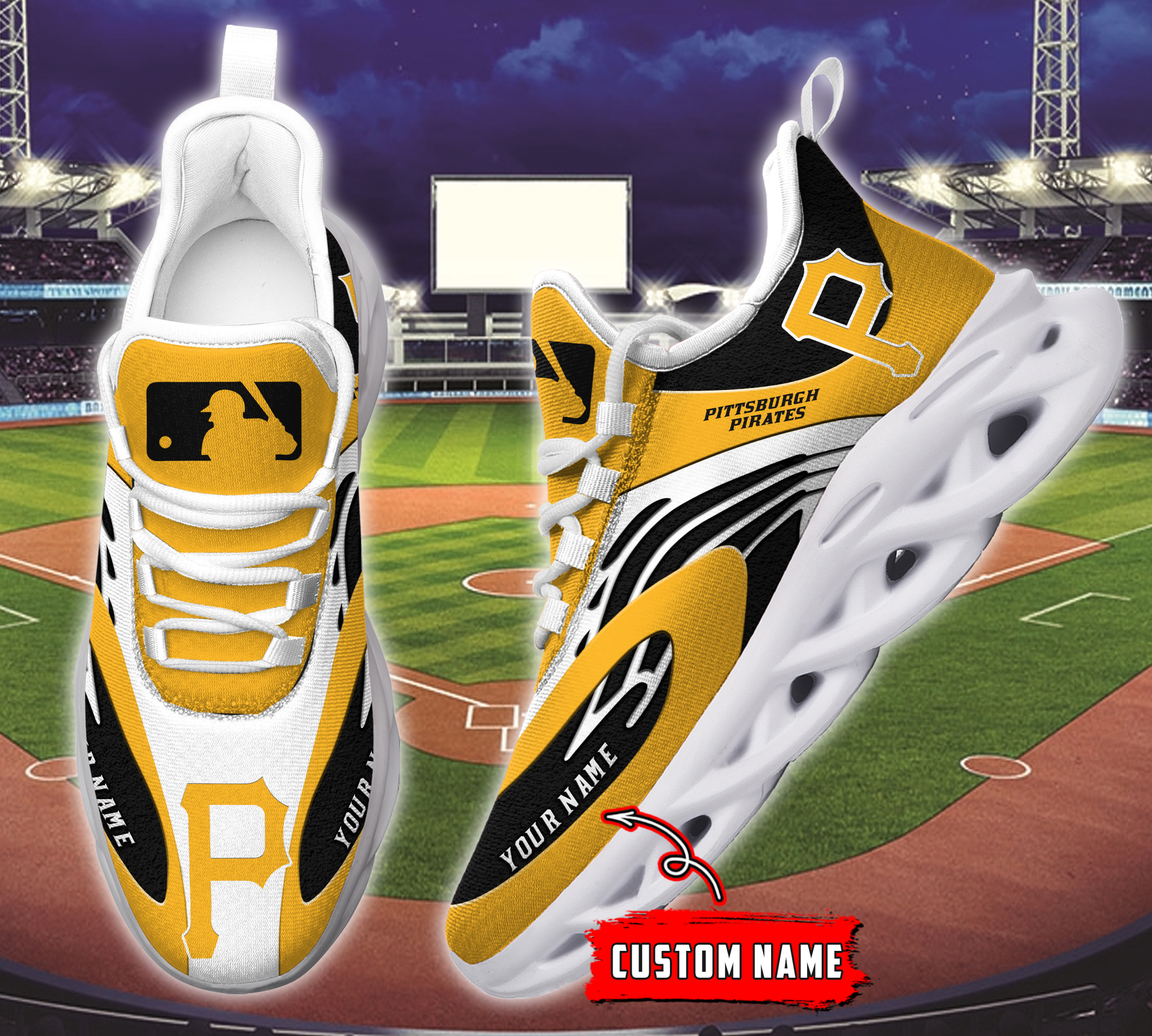 Pittsburgh Pirates MLB Max Soul Shoes Sneakers For Men And Women