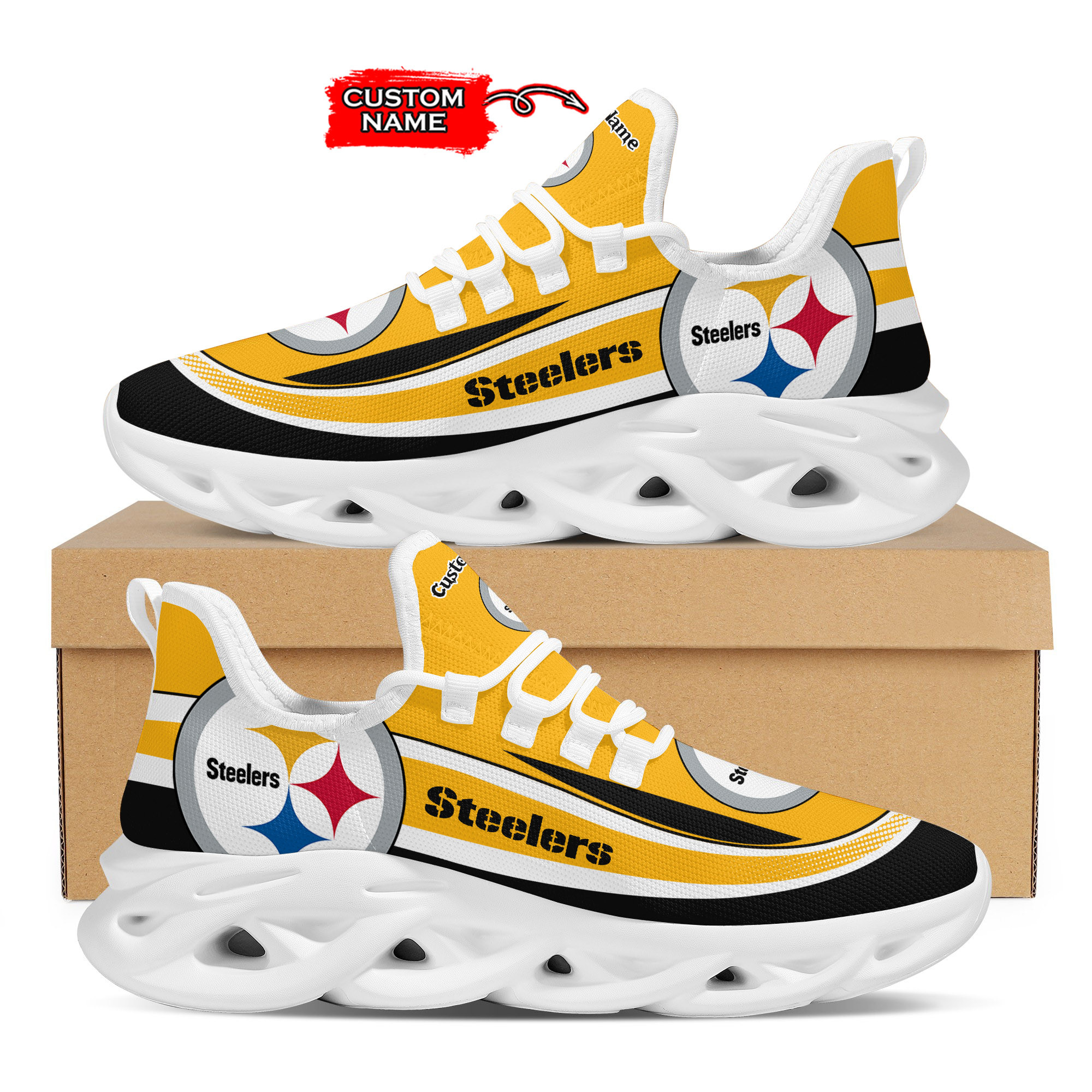 Pittsburgh Steelers Max Soul Shoes Sneakers For Men And Women