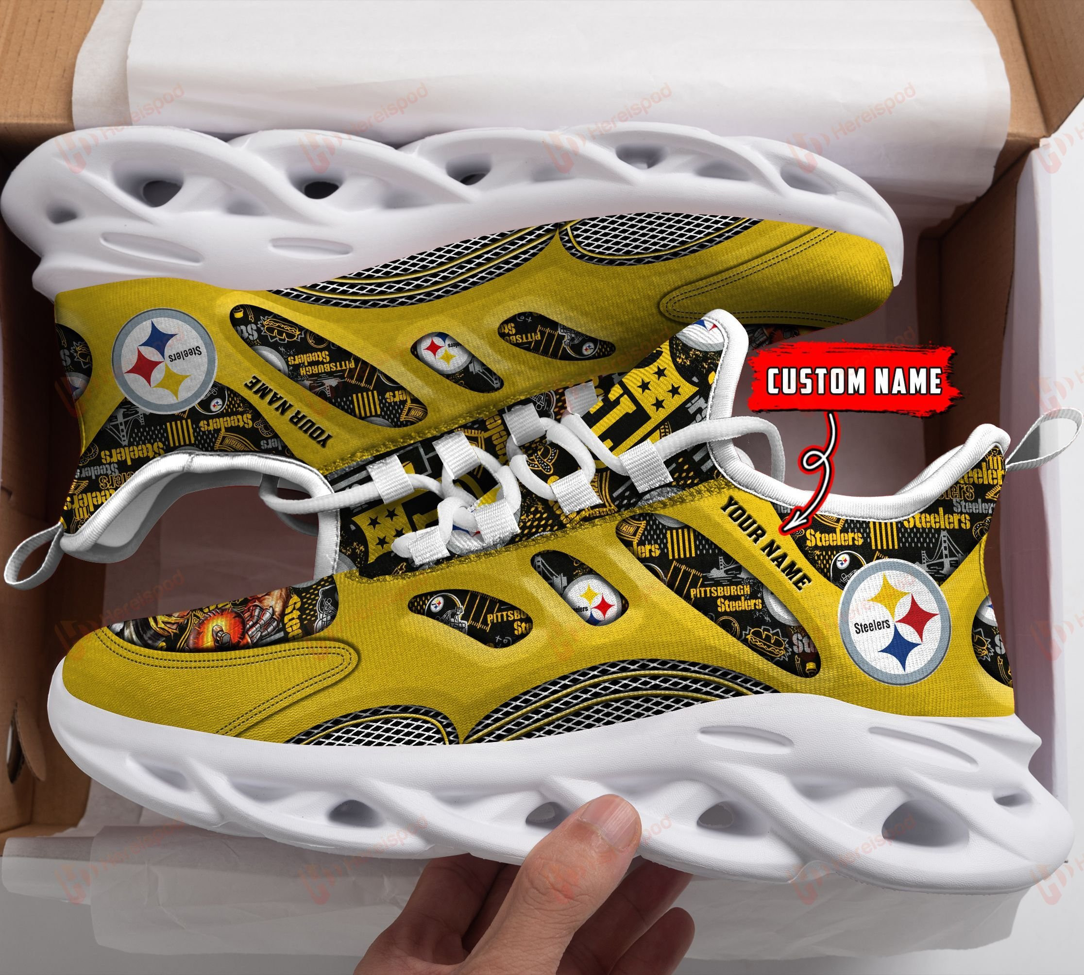 Pittsburgh Steelers NFL Max Soul Shoes Sneakers For Men And Women