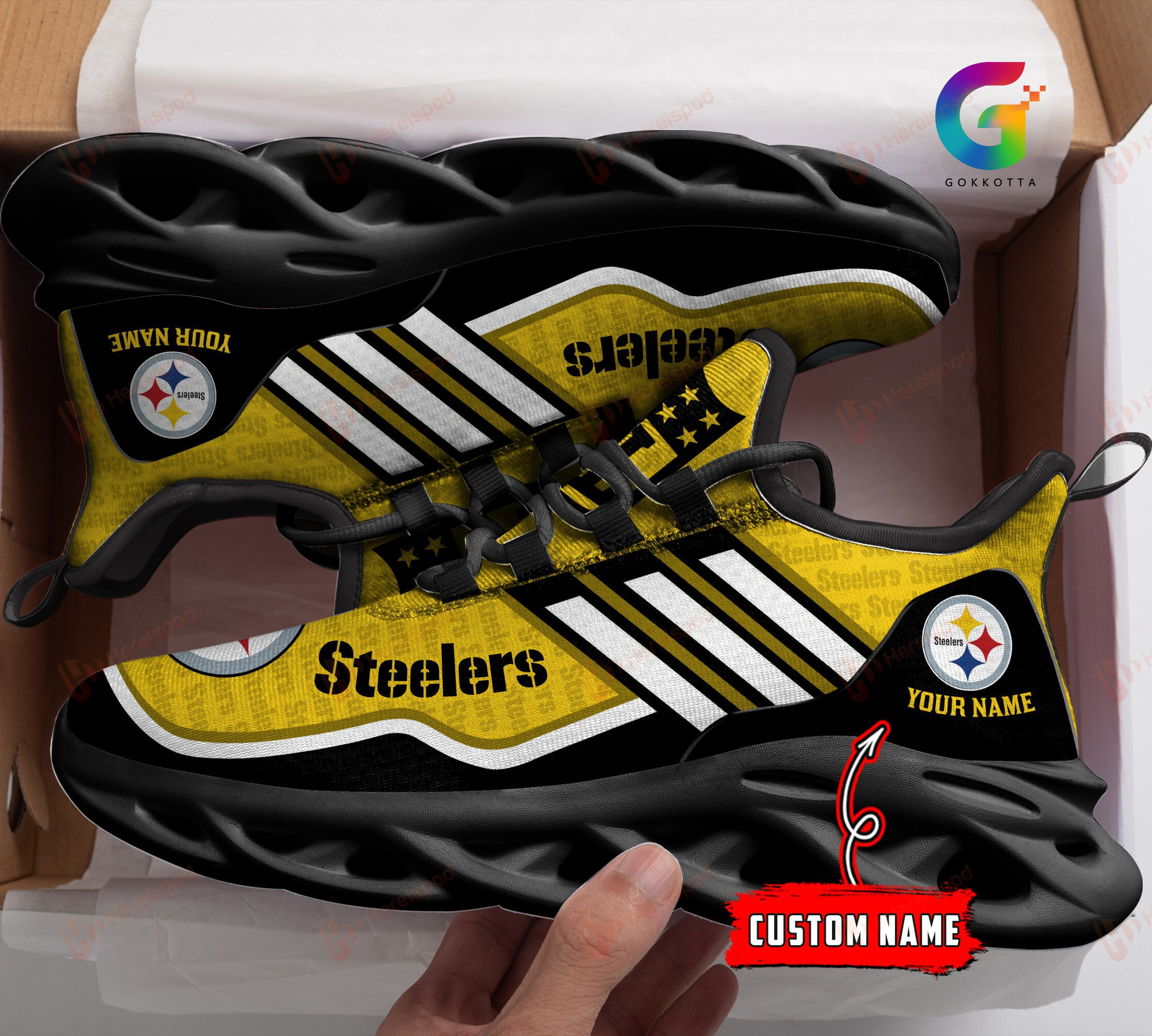 Pittsburgh Steelers NFL Max Soul Shoes Sneakers For Men And Women