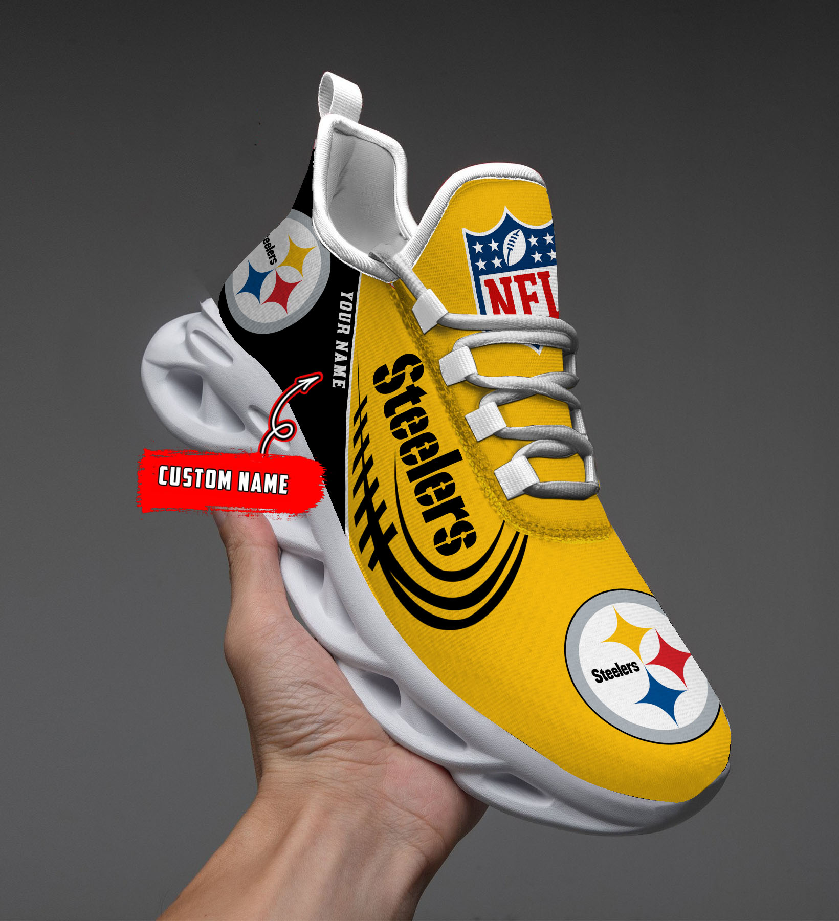 Pittsburgh Steelers NFL Max Soul Shoes Sneakers For Men And Women