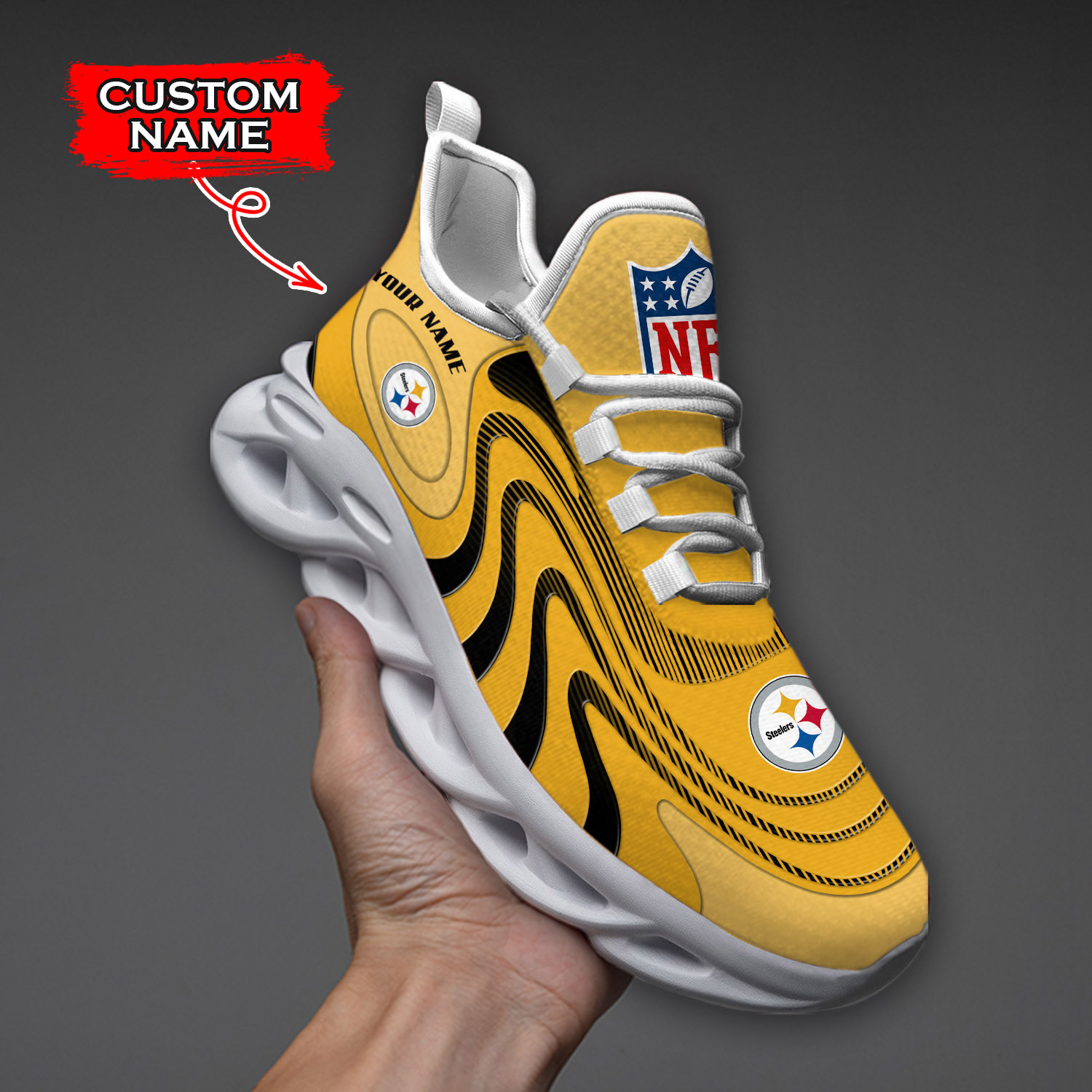 Pittsburgh Steelers NFL Max Soul Shoes Sneakers For Men And Women