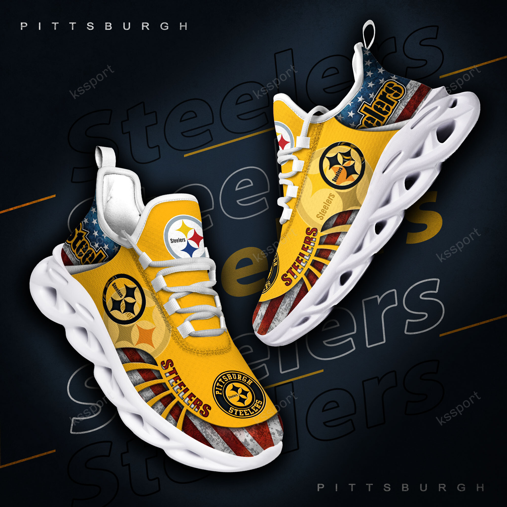 Pittsburgh Steelers NFL Max Soul Shoes Sneakers For Men And Women
