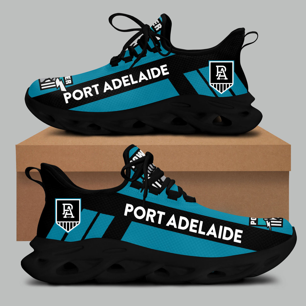 Port Adelaide Power Max Soul Shoes Sneakers For Men And Women