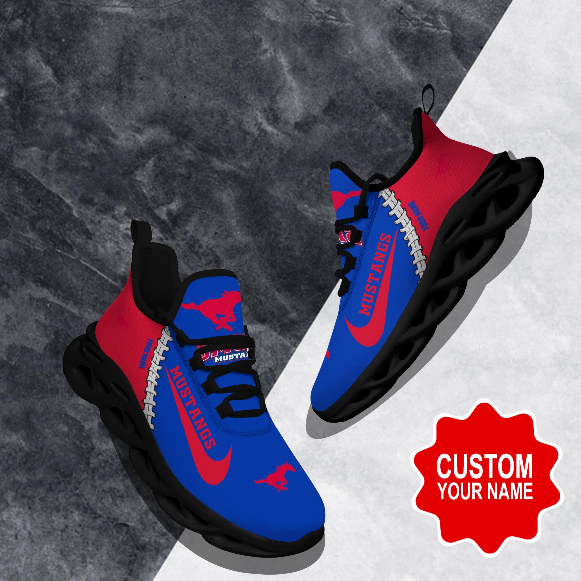 SMU Mustangs Max Soul Shoes Sneakers For Men And Women
