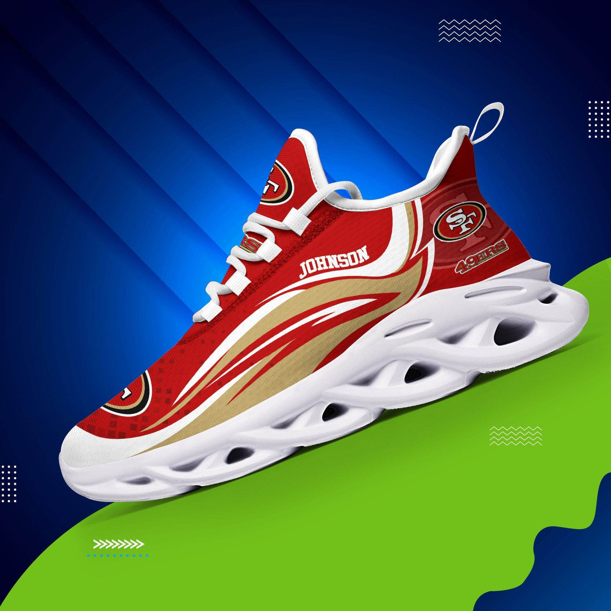 San Francisco 49ers NFL Max Soul Shoes Sneakers For Men And Women