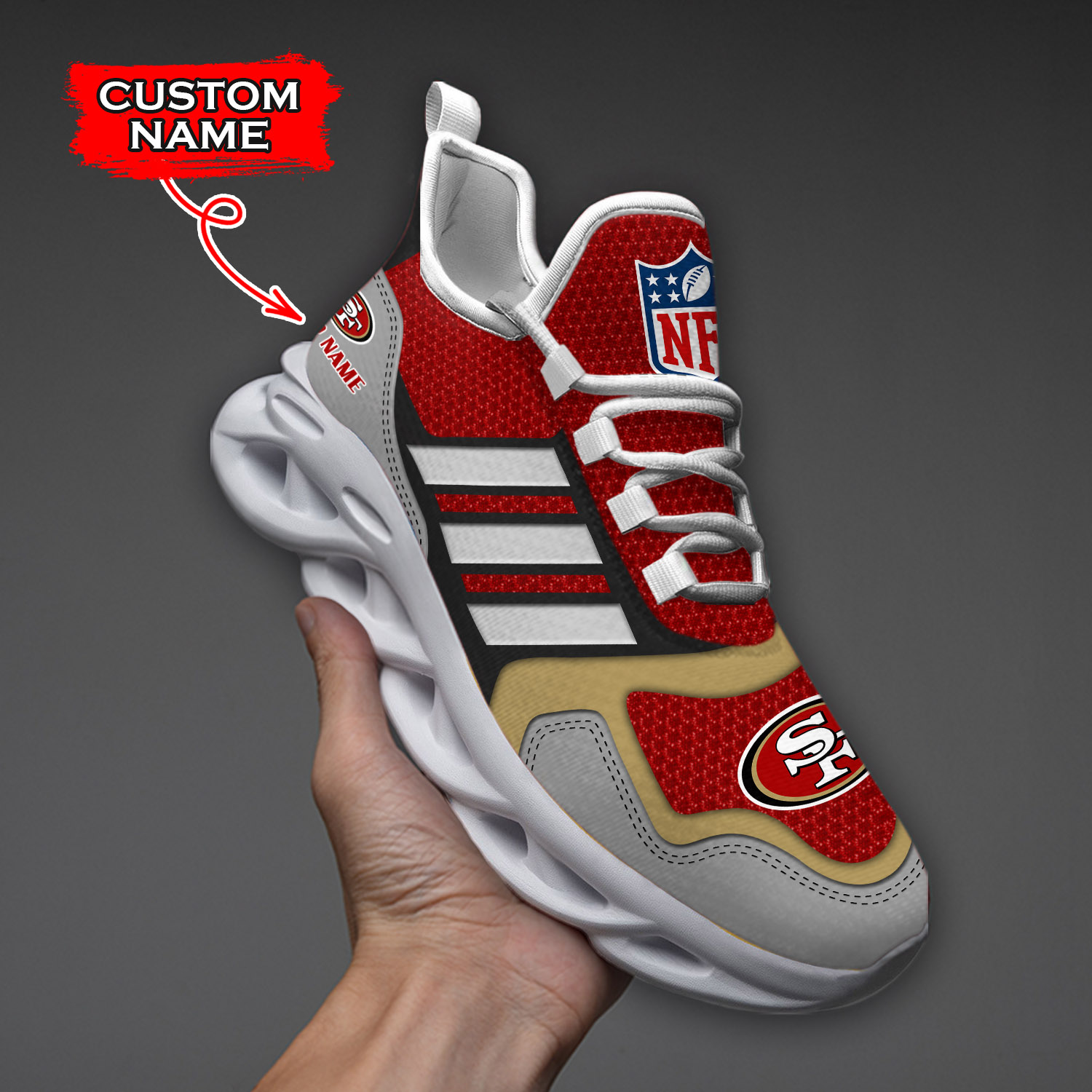 San Francisco 49ers NFL Max Soul Shoes Sneakers For Men And Women