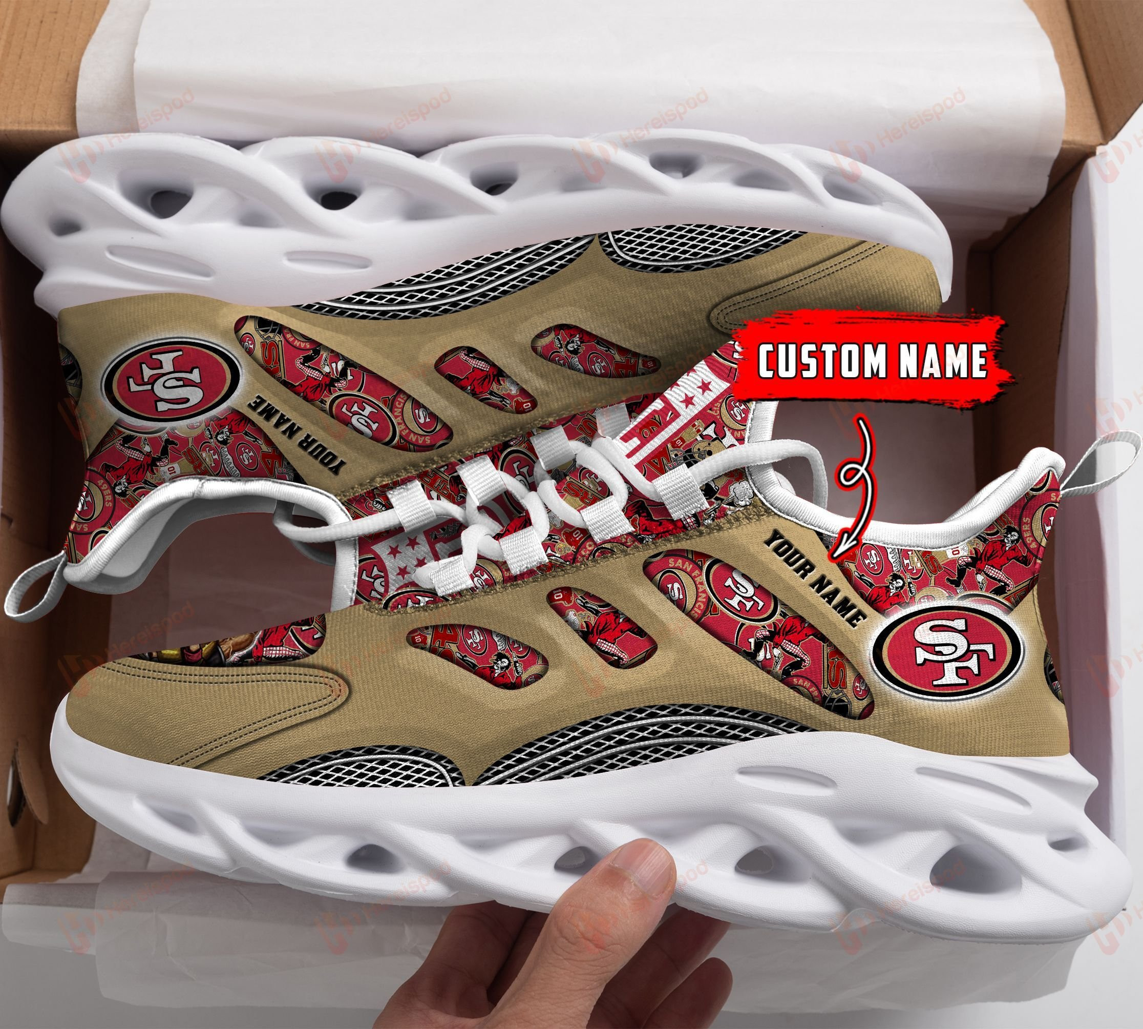 San Francisco 49ers NFL Max Soul Shoes Sneakers For Men And Women