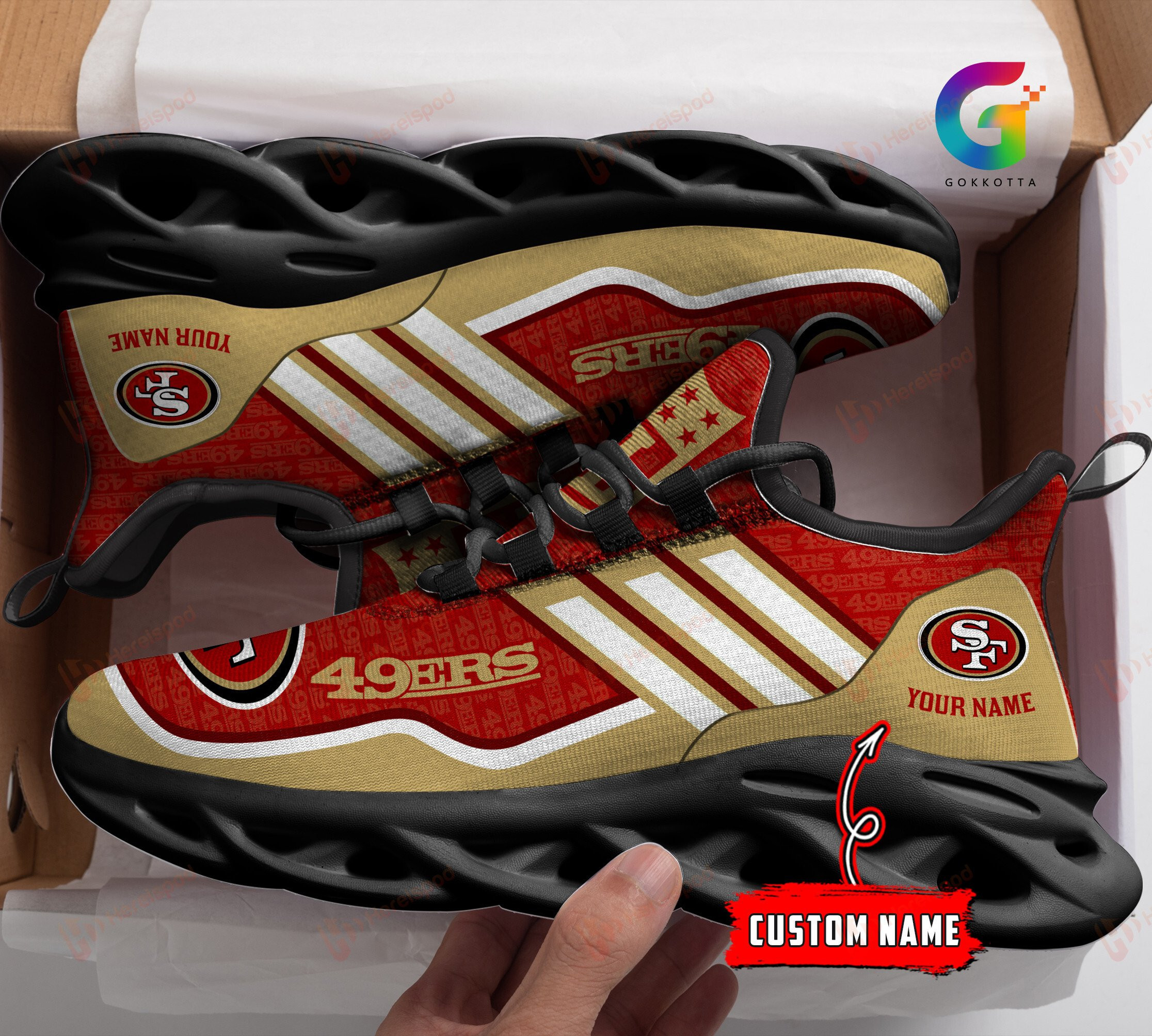 San Francisco 49ers NFL Max Soul Shoes Sneakers For Men And Women