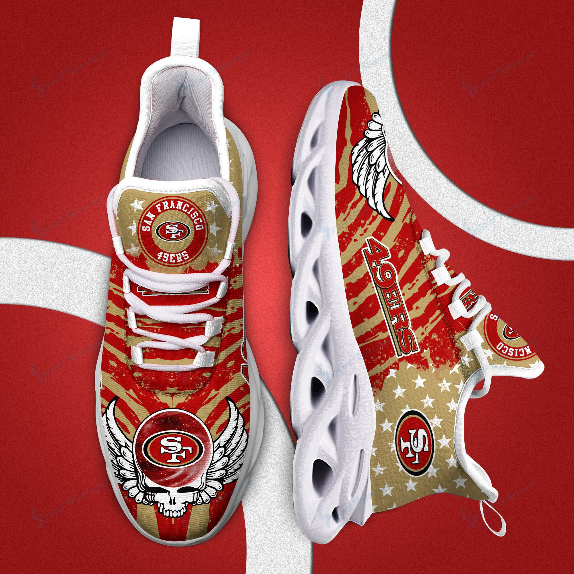San Francisco 49ers NFL Max Soul Shoes Sneakers For Men And Women