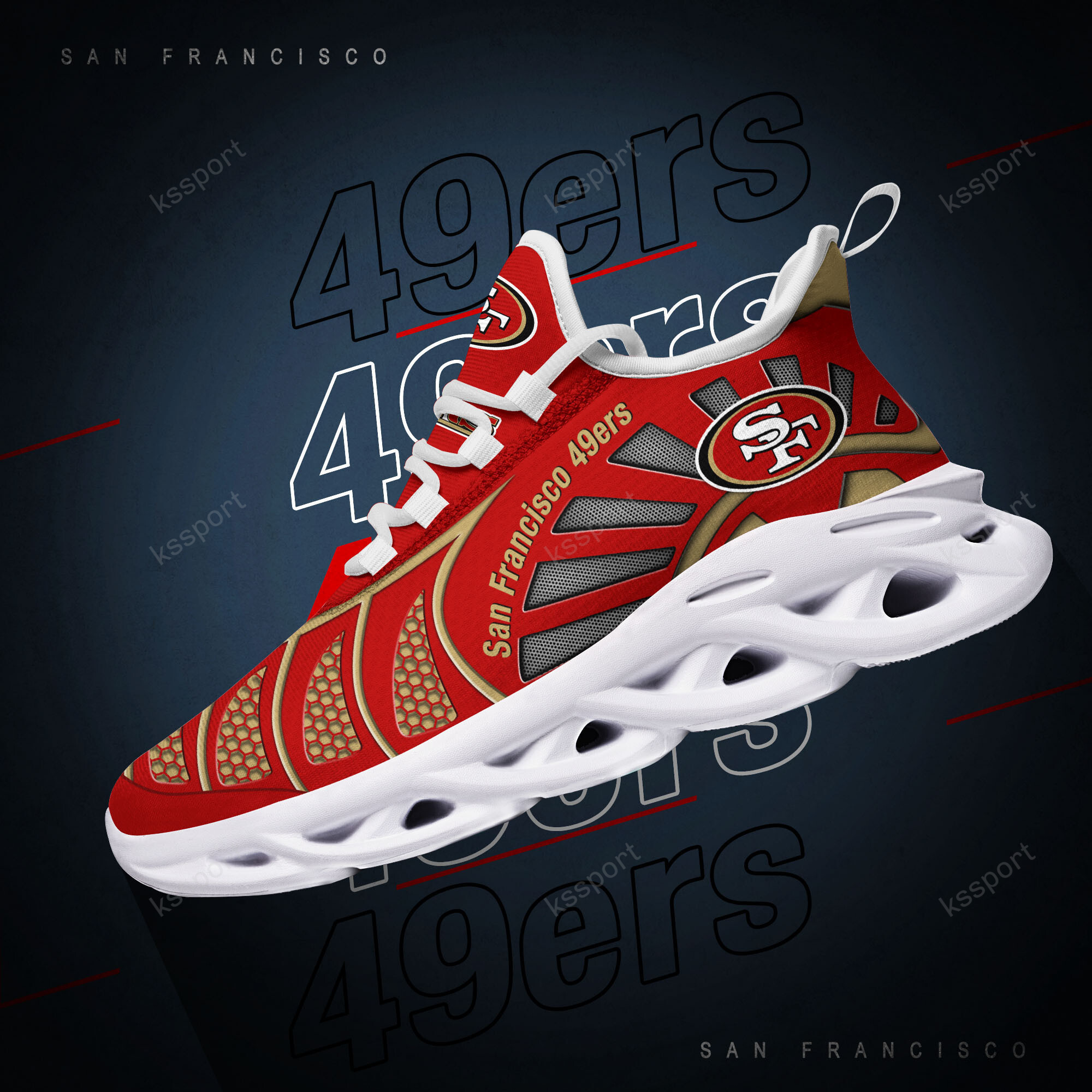 San Francisco 49ers NFL Max Soul Shoes Sneakers For Men And Women