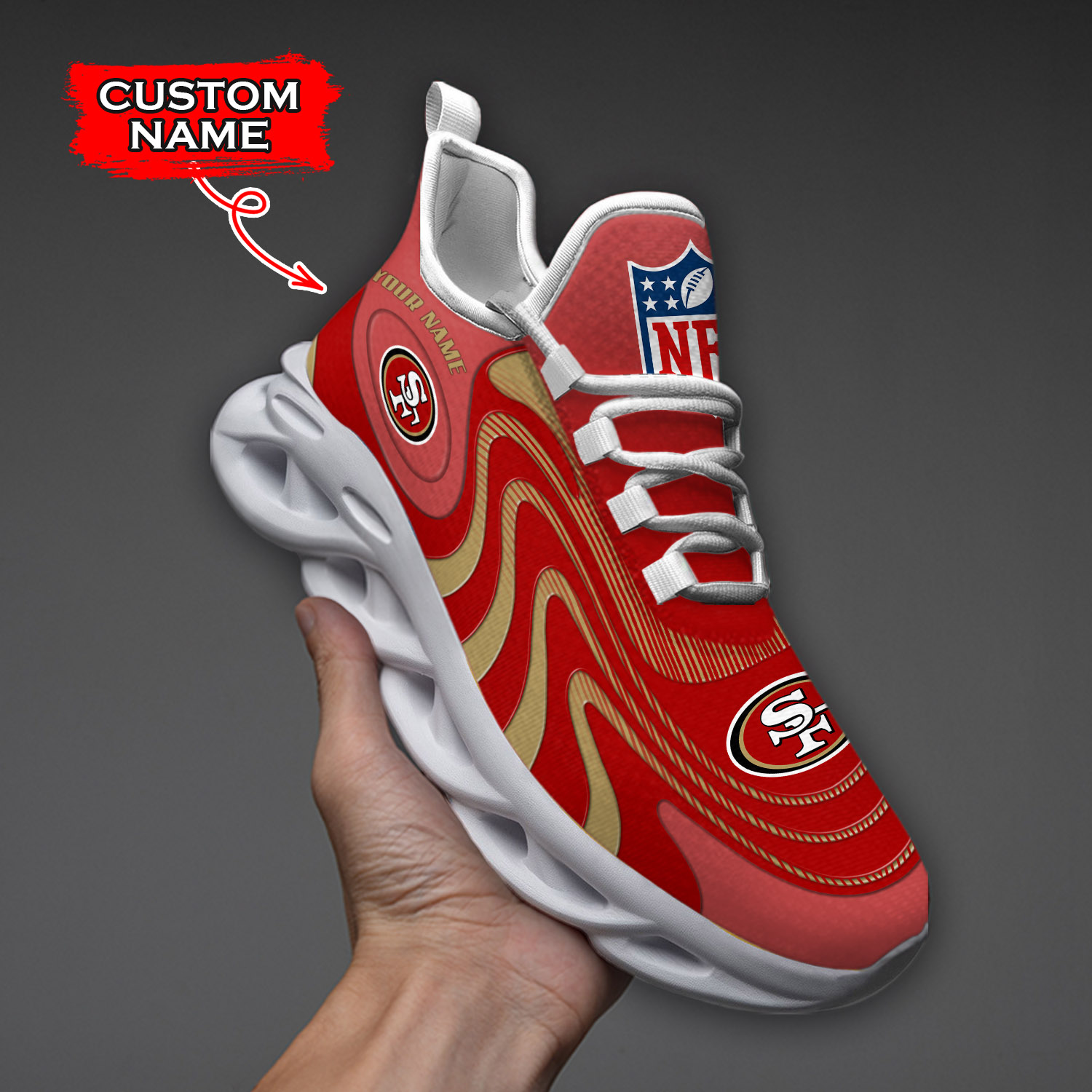 San Francisco 49ers NFL Max Soul Shoes Sneakers For Men And Women