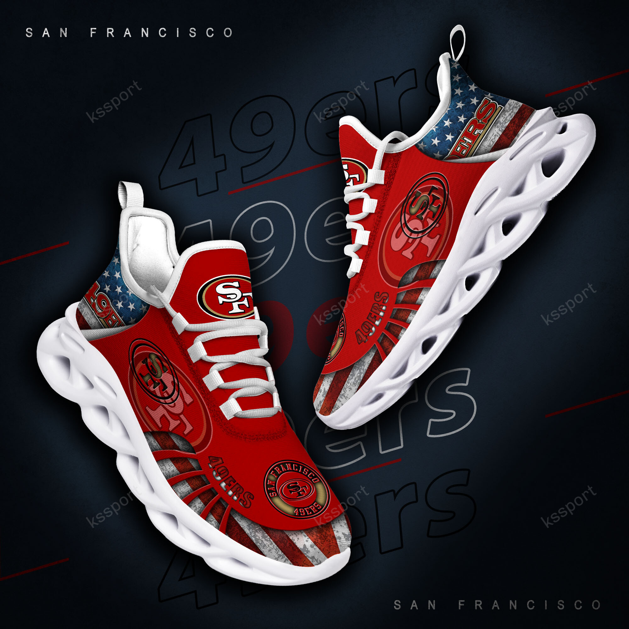 San Francisco 49ers NFL Max Soul Shoes Sneakers For Men And Women