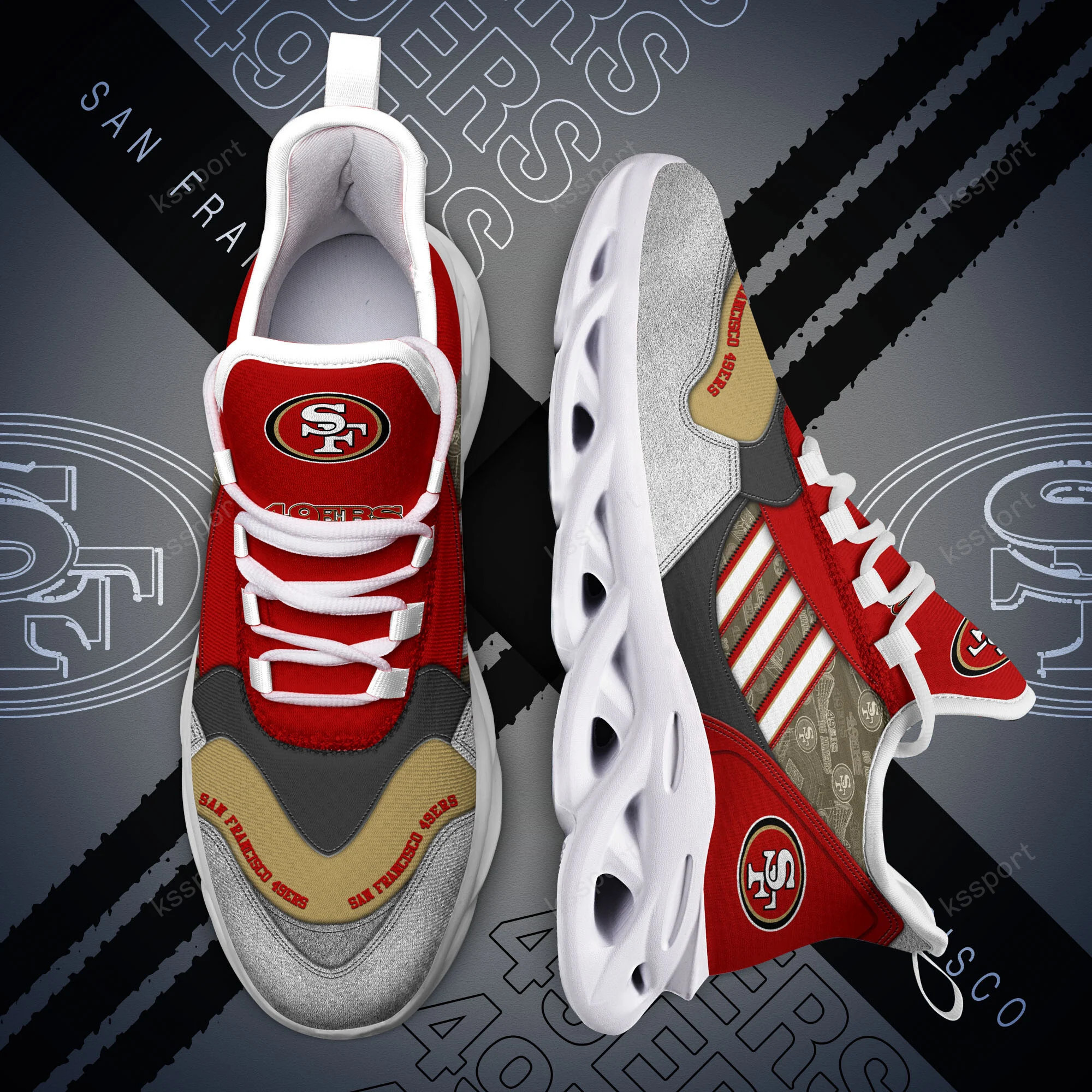 San Francisco 49ers NFL Max Soul Shoes Sneakers For Men And Women