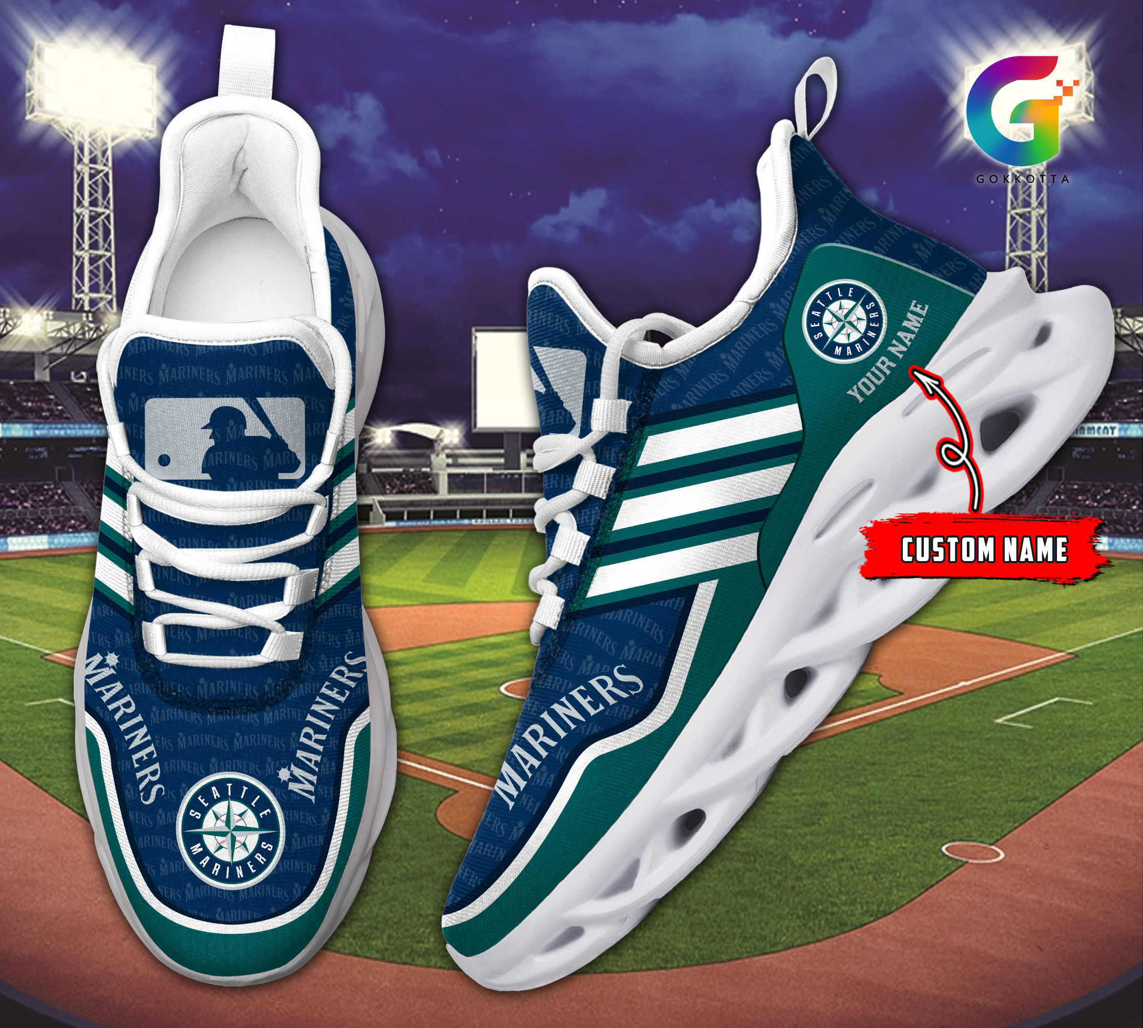 Seattle Mariners MLB Max Soul Shoes Sneakers For Men And Women