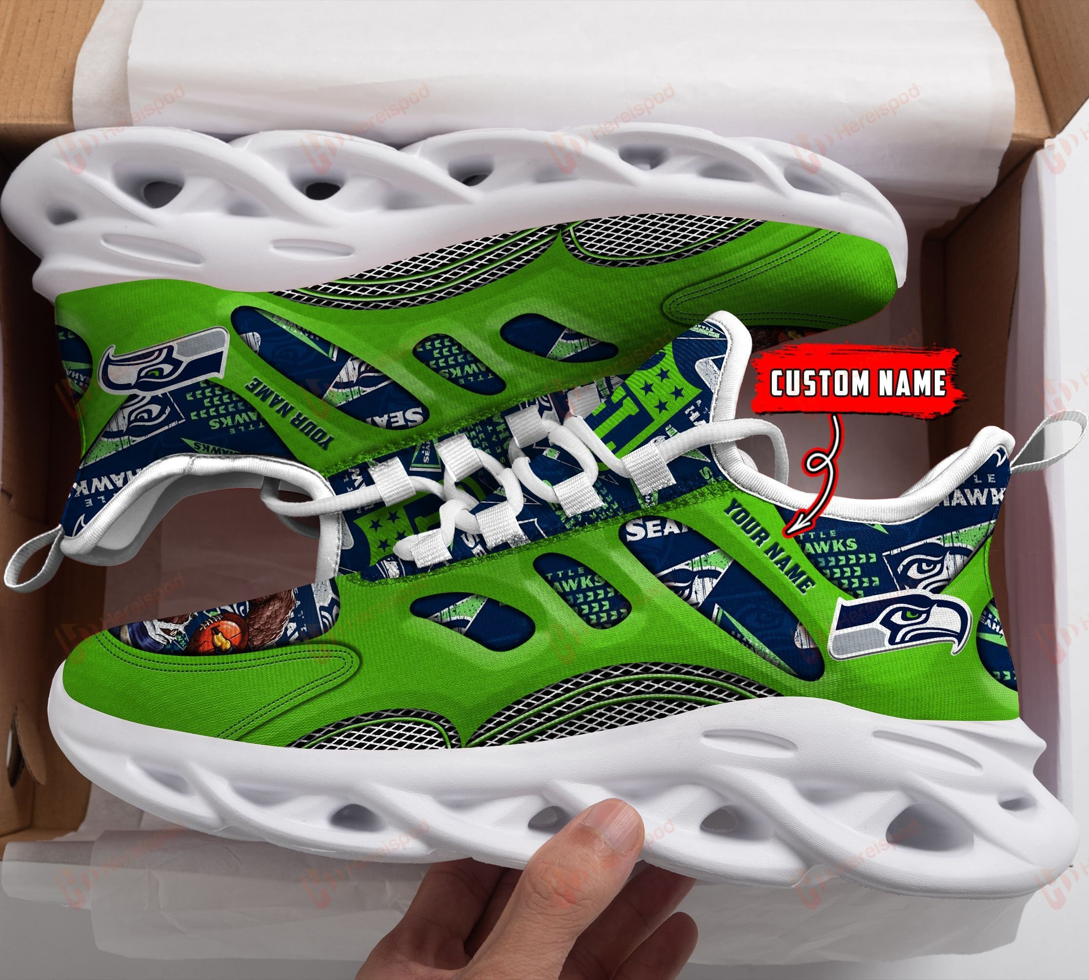 Seattle Seahawks NFL Max Soul Shoes Sneakers For Men And Women