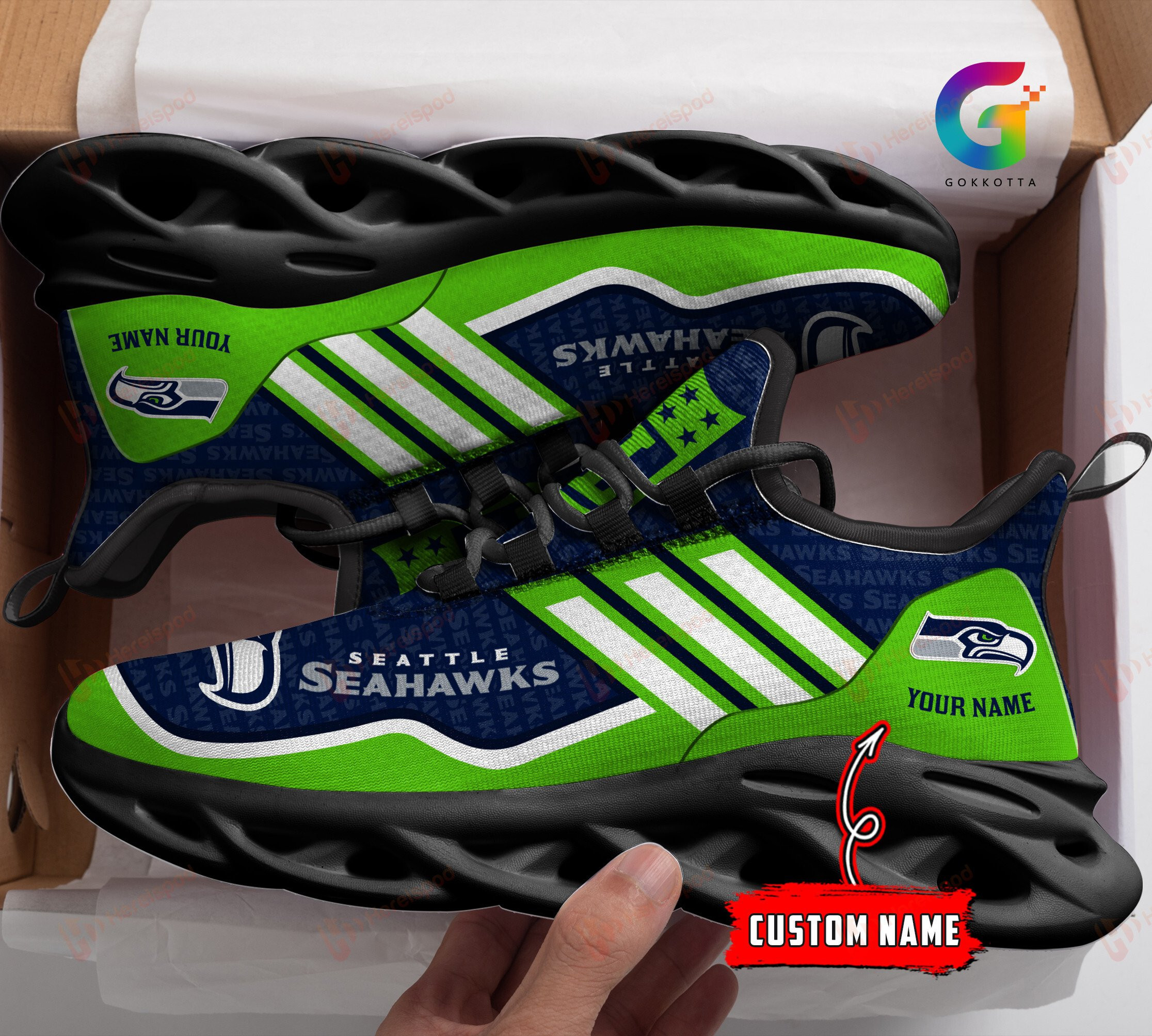 Seattle Seahawks NFL Max Soul Shoes Sneakers For Men And Women