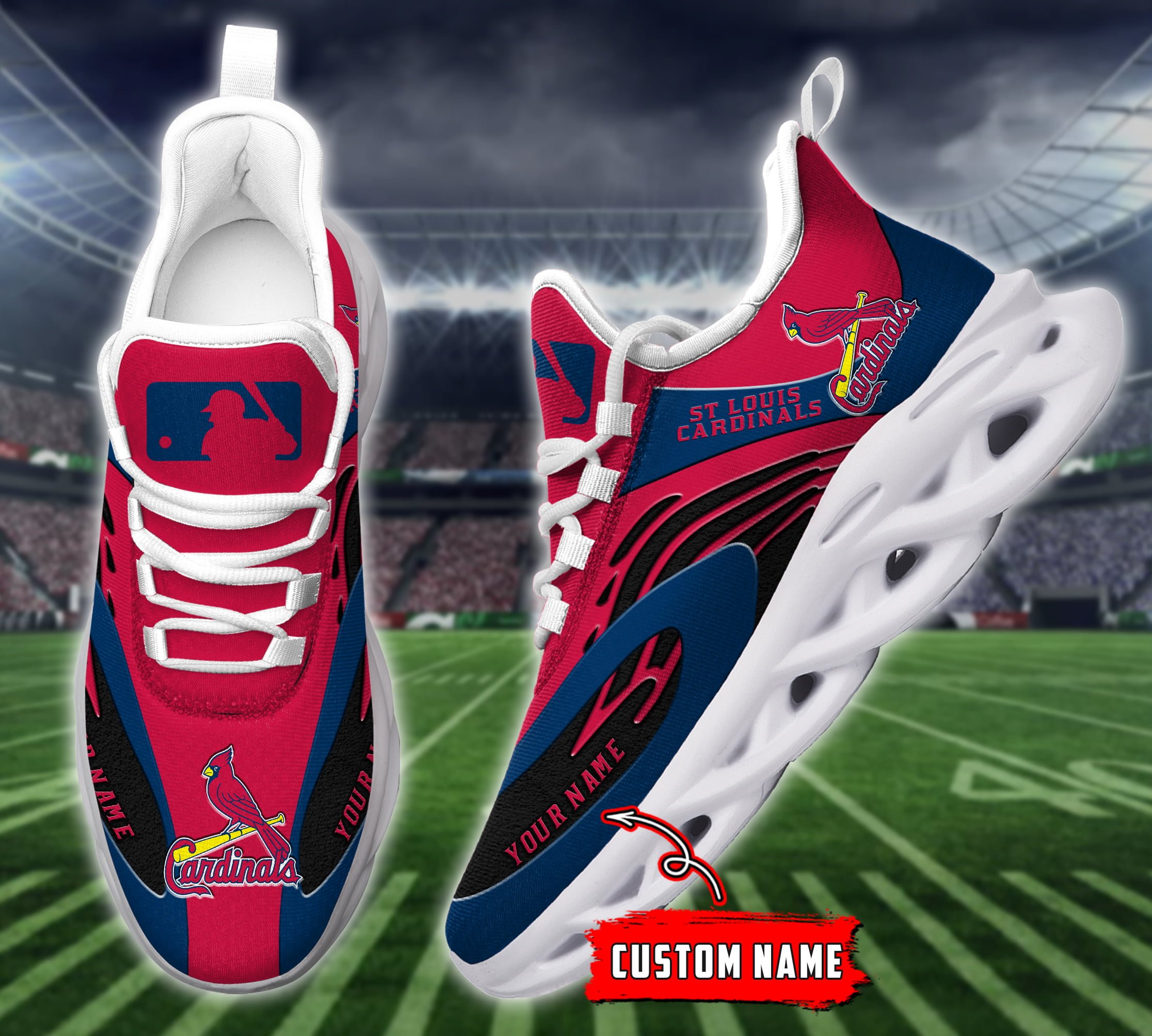 St Louis Cardinals MLB Max Soul Shoes Sneakers For Men And Women