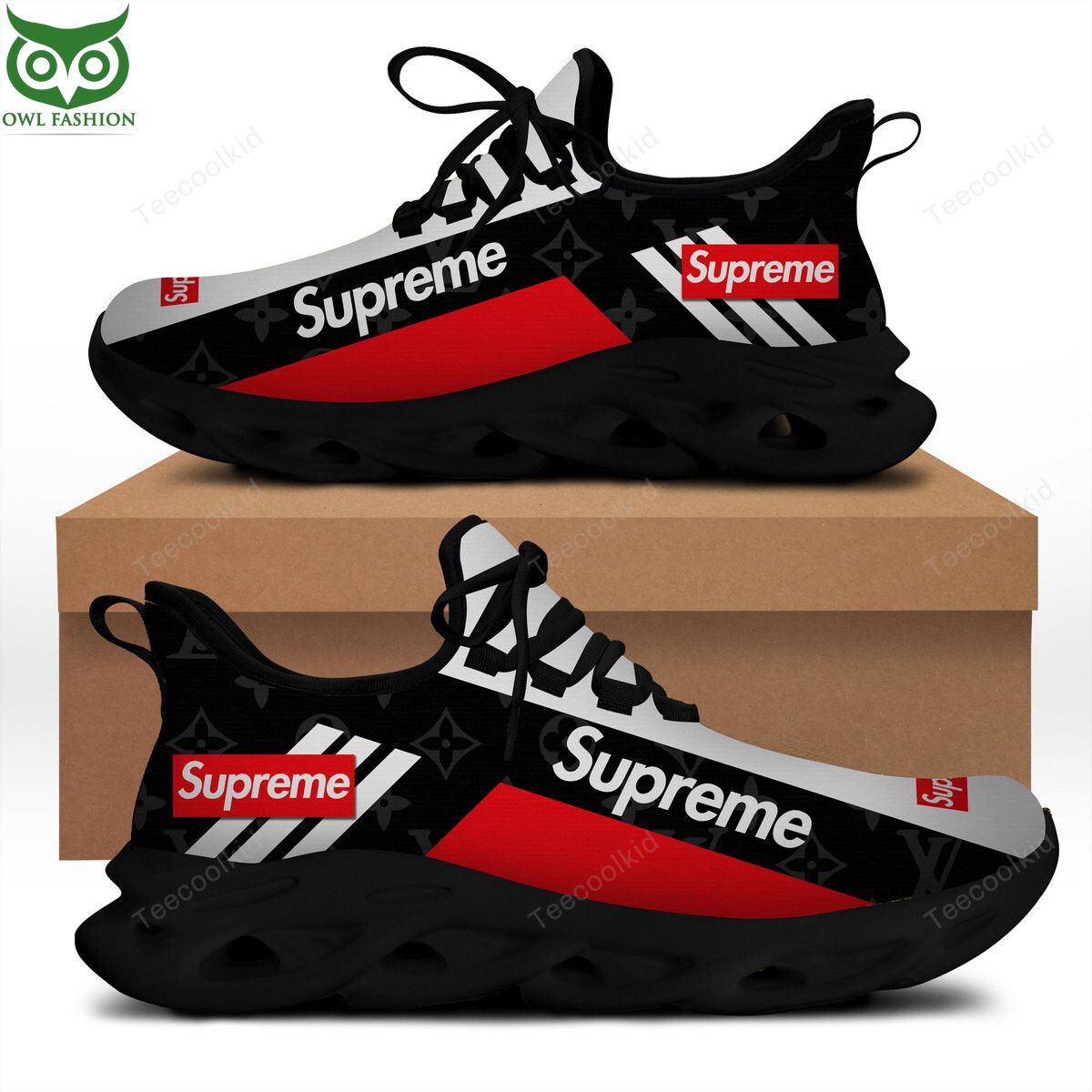 Supreme Red Max Soul Shoes Sneakers For Men And Women
