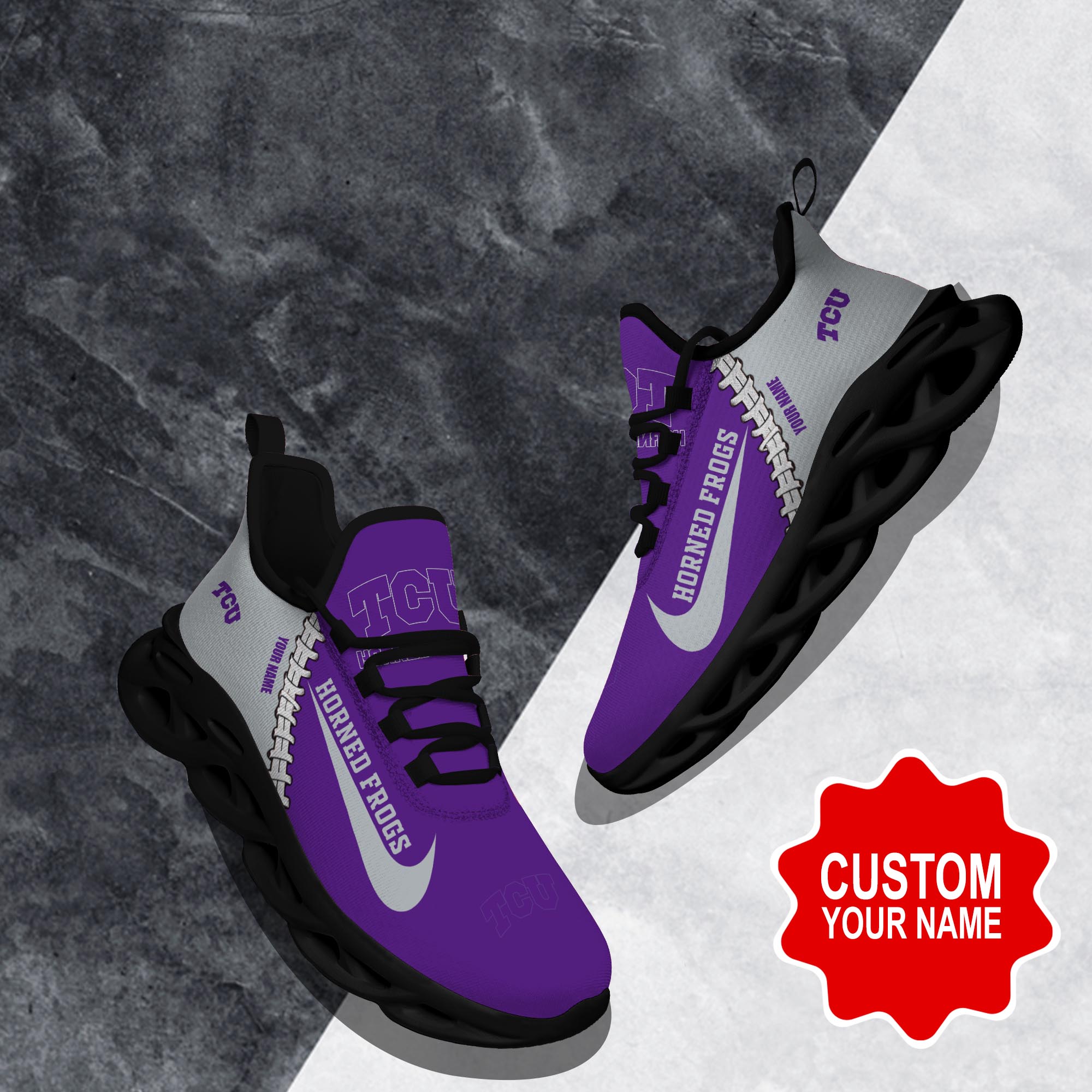 TCU Horned Frogs Max Soul Shoes Sneakers For Men And Women