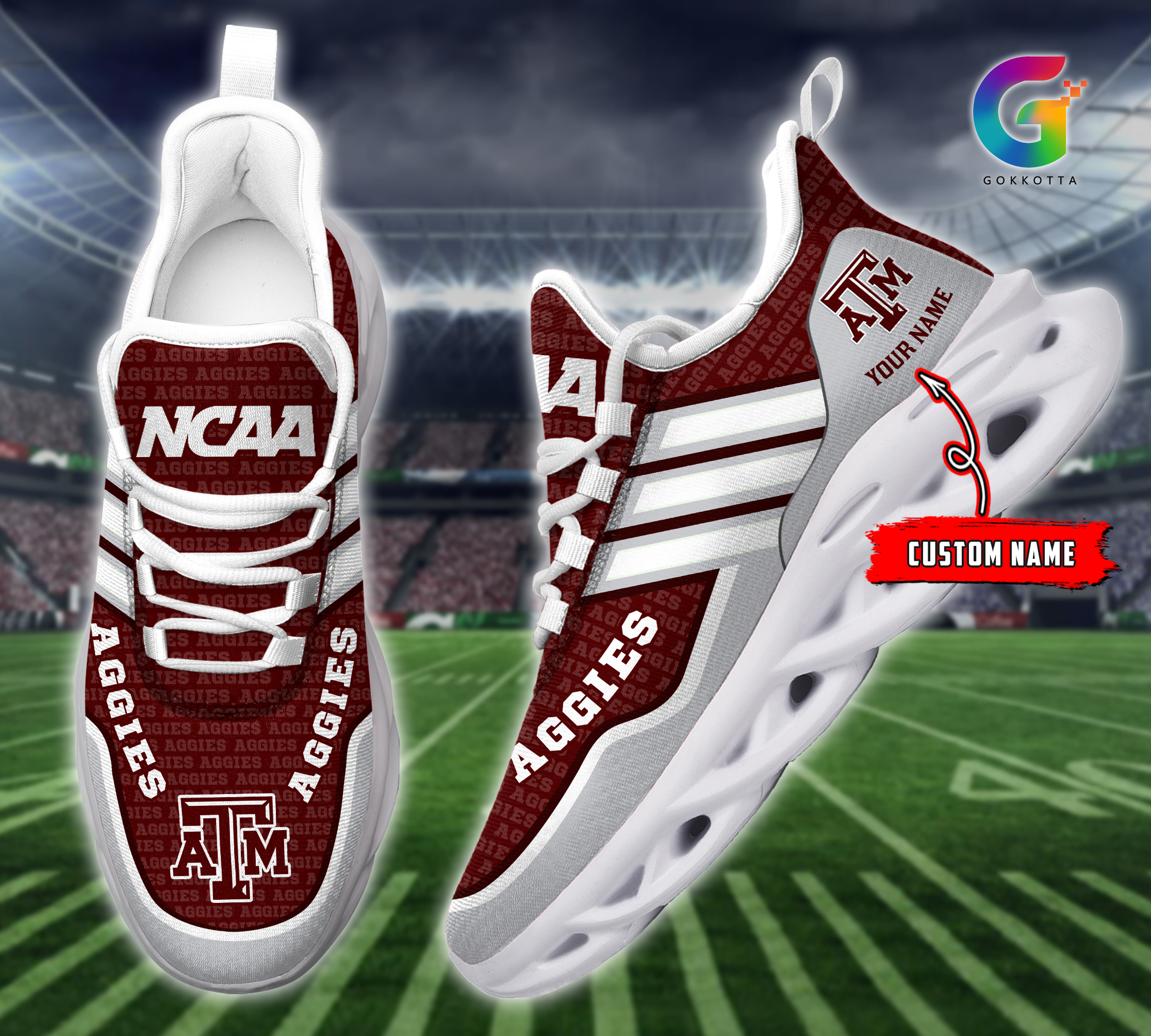 Texas A&M Aggies NCAA Max Soul Shoes Sneakers For Men And Women
