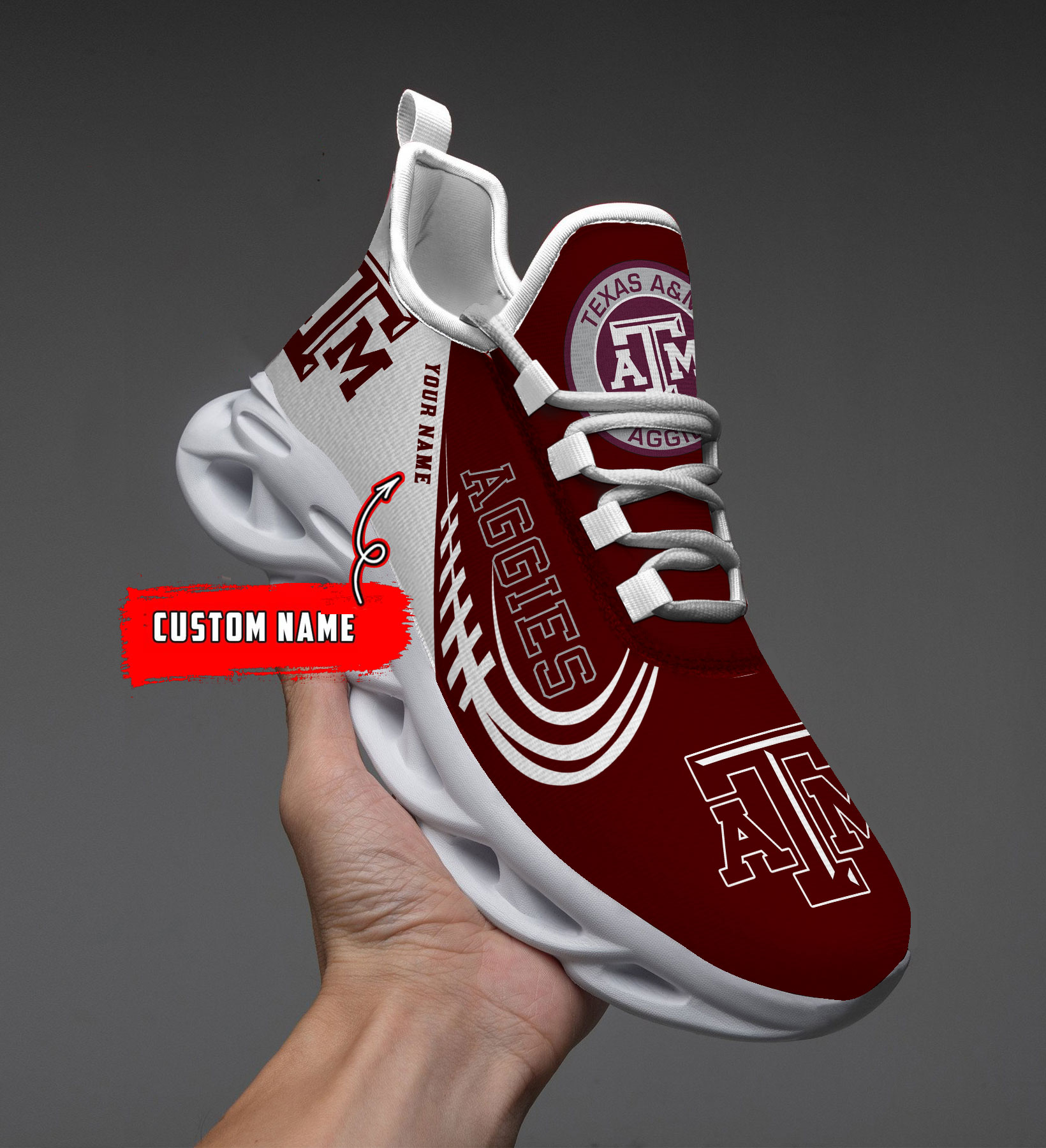 Texas A&M Aggies NCAA Max Soul Shoes Sneakers For Men And Women