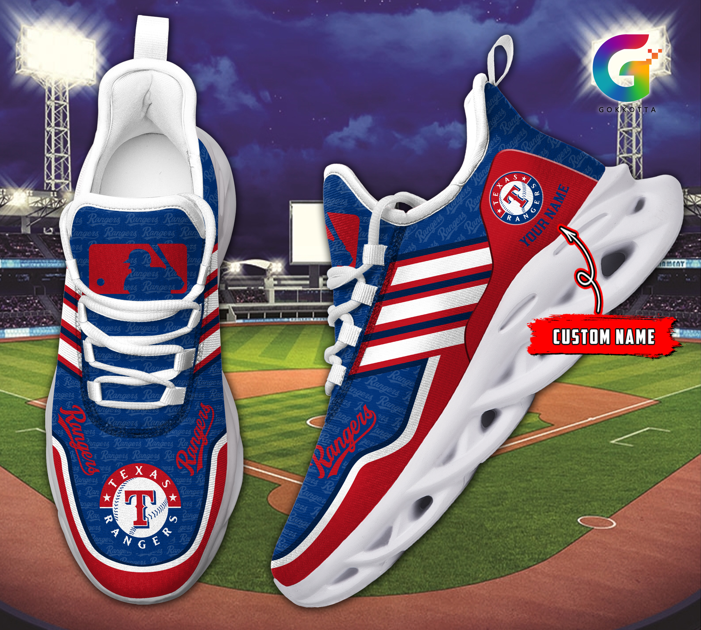 Texas Rangers MLB Max Soul Shoes Sneakers For Men And Women