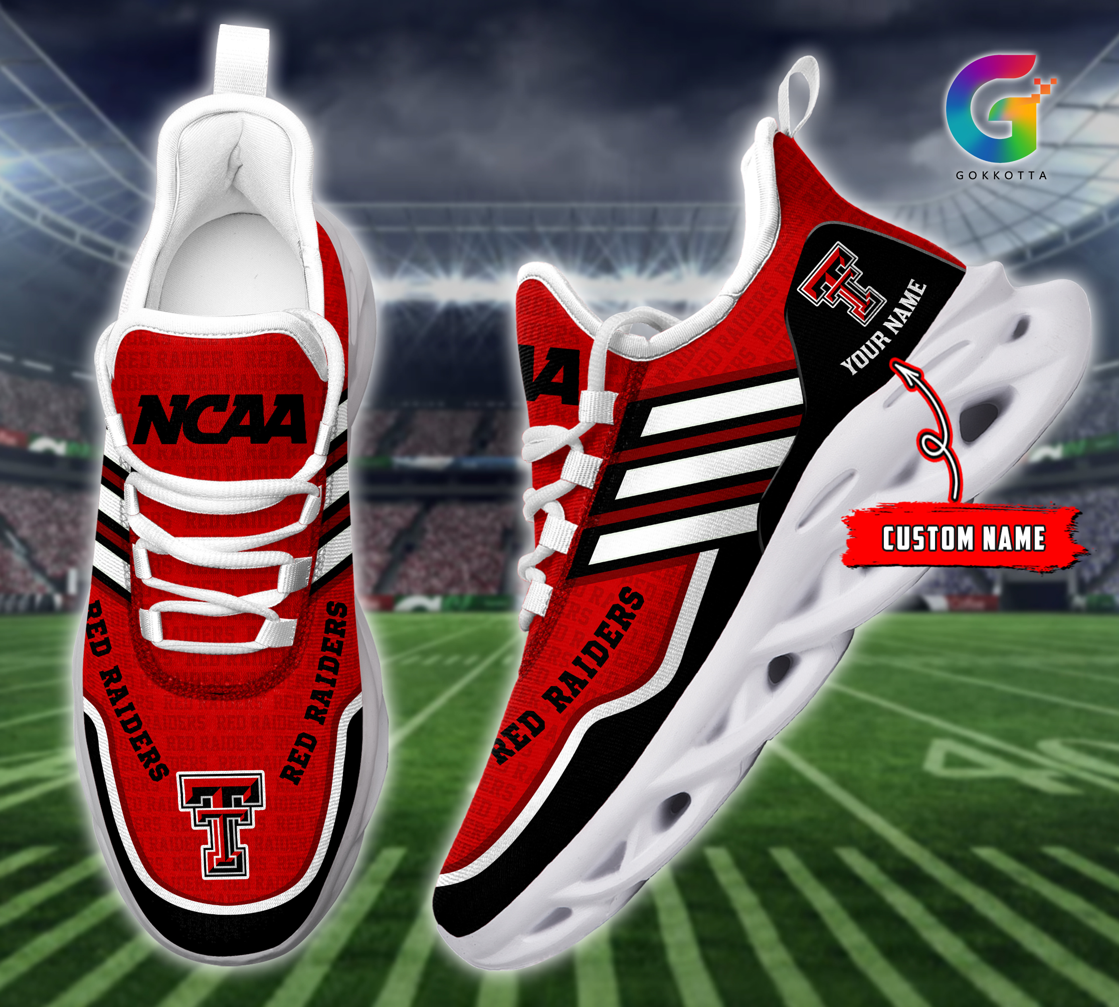 Texas Tech Red Raiders NCAA Max Soul Shoes Sneakers For Men And Women