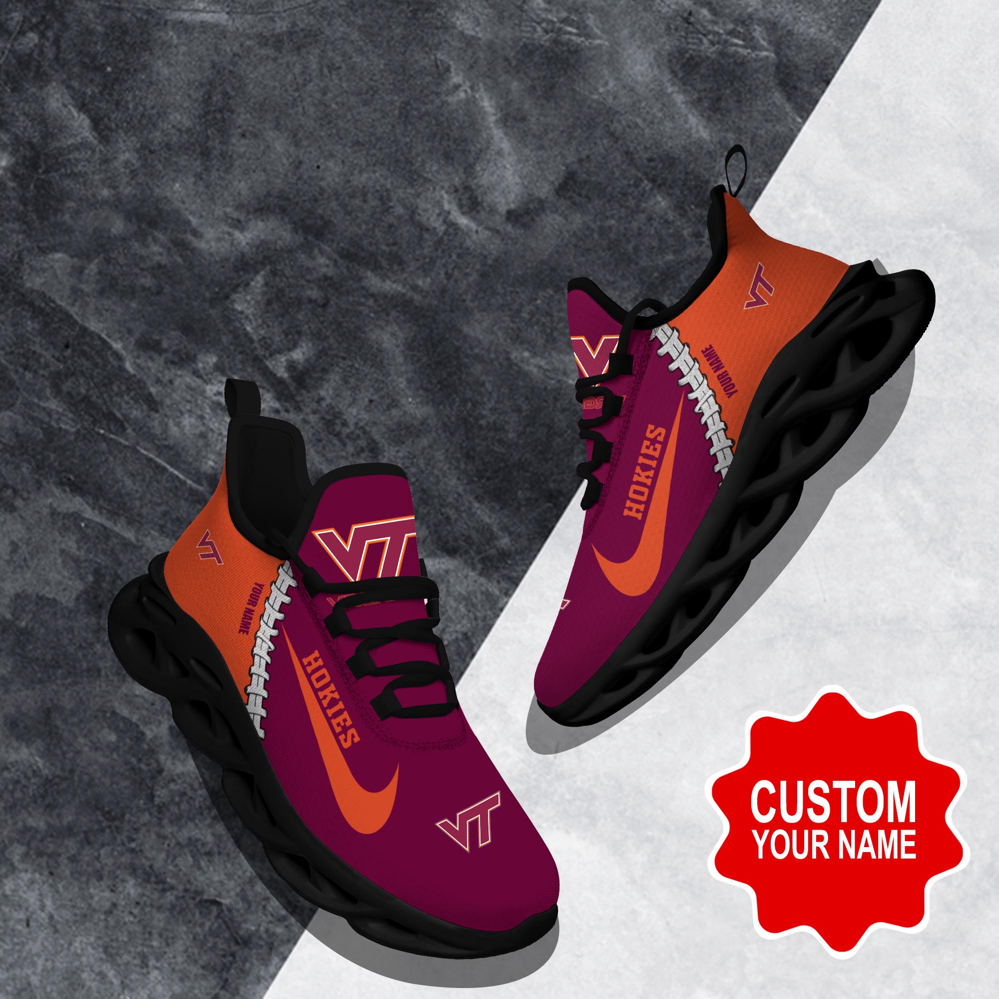 Virginia Tech Hokies Max Soul Shoes Sneakers For Men And Women