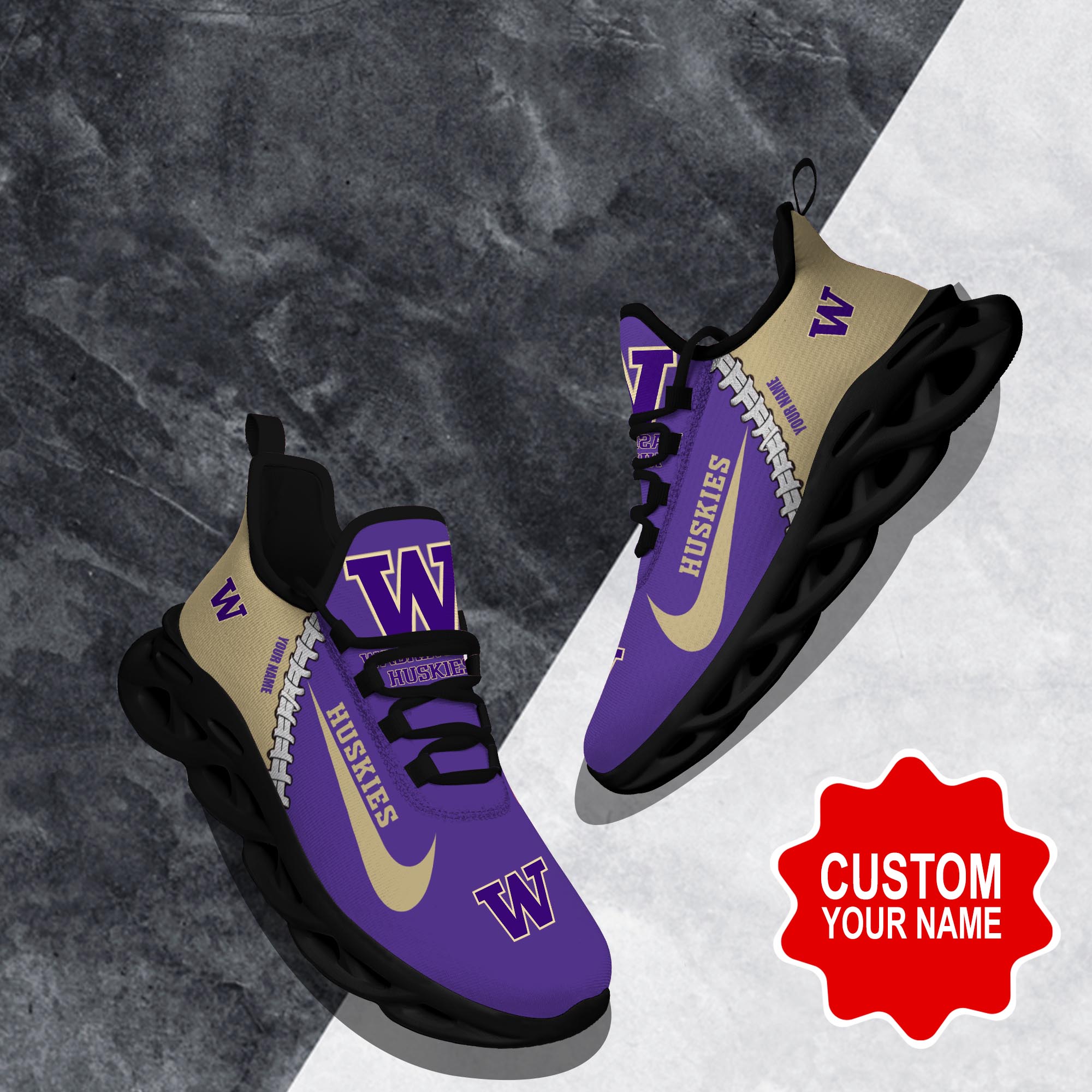 Washington Huskies Max Soul Shoes Sneakers For Men And Women
