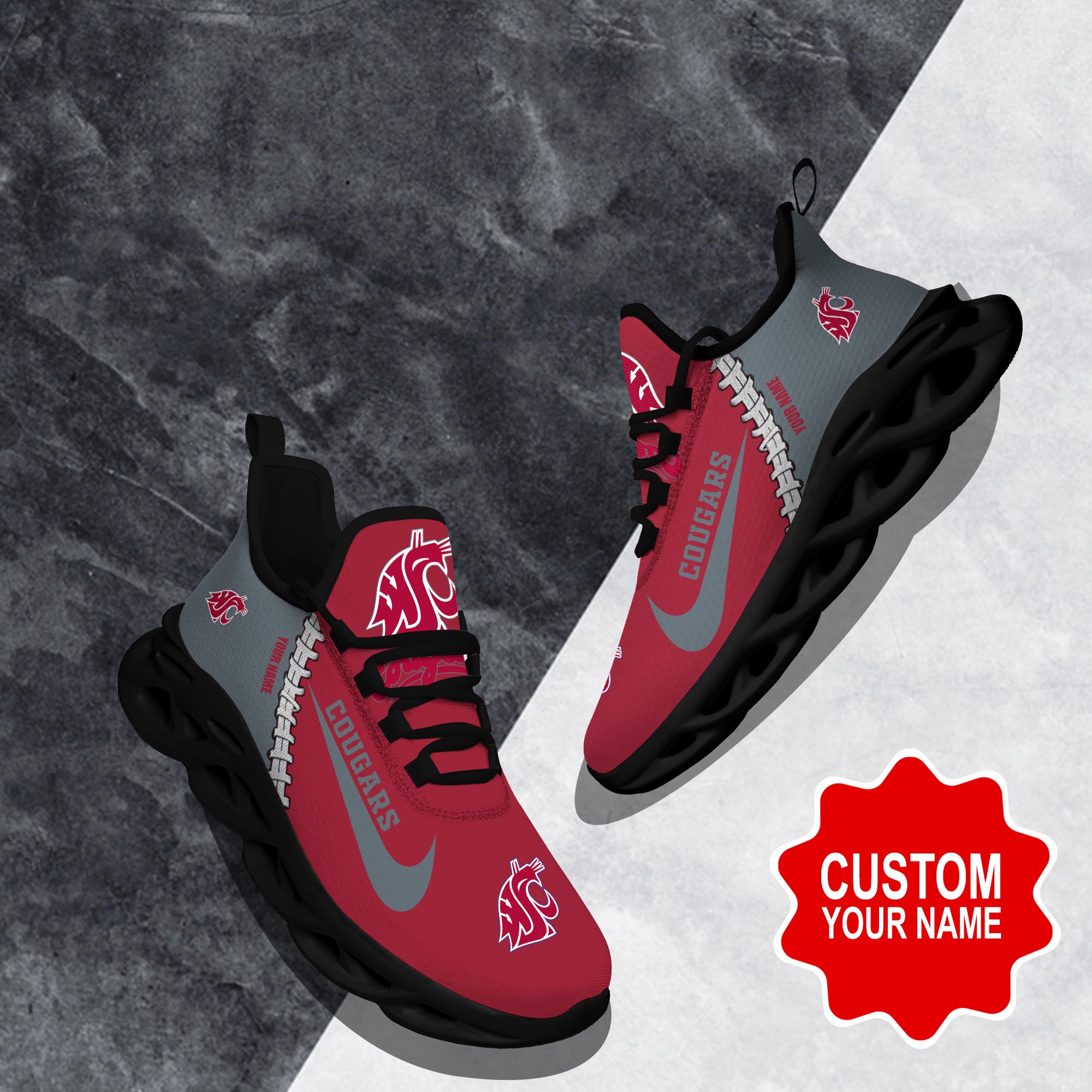 Washington State Cougars Max Soul Shoes Sneakers For Men And Women